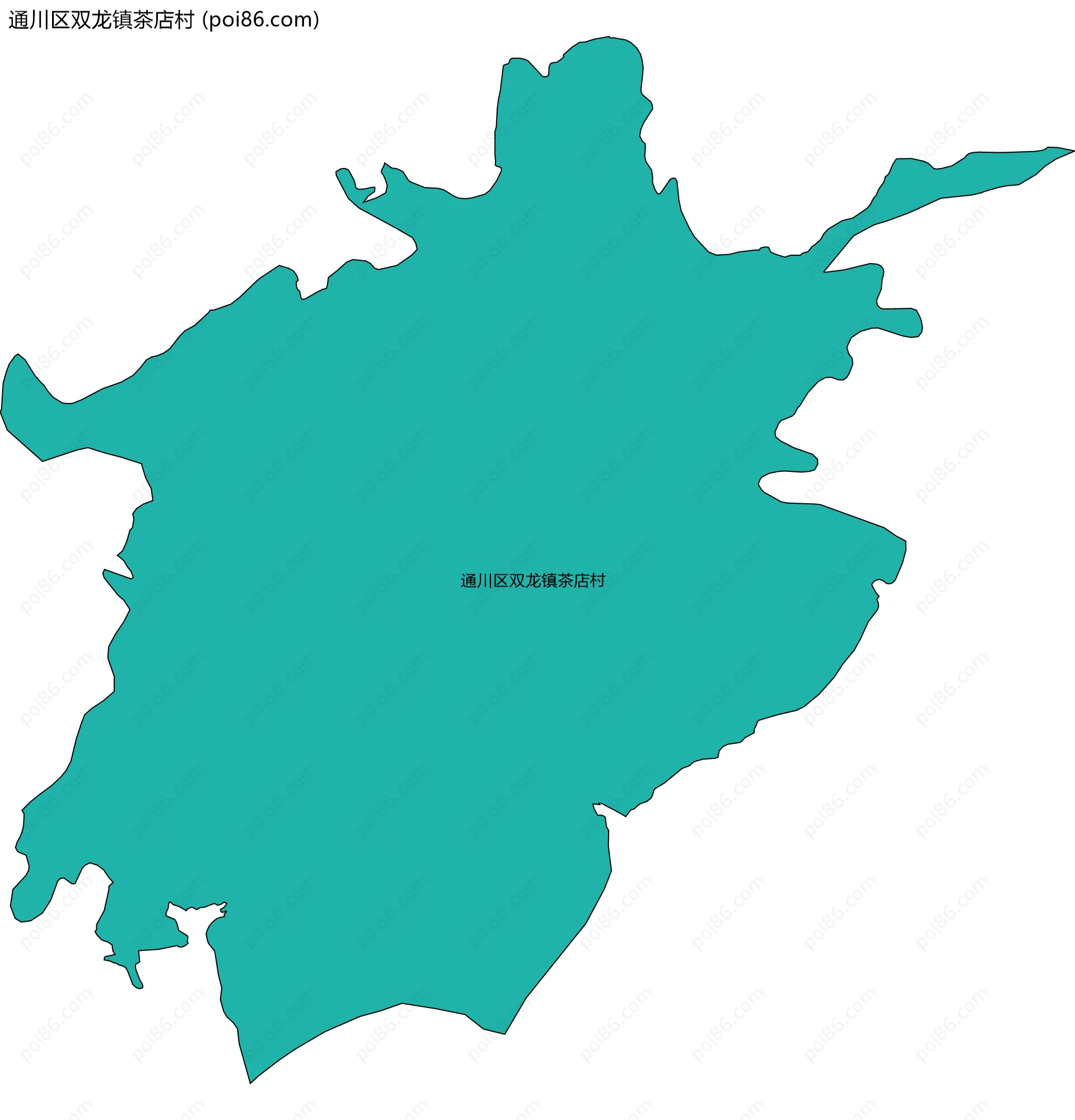 通川区双龙镇茶店村边界地图