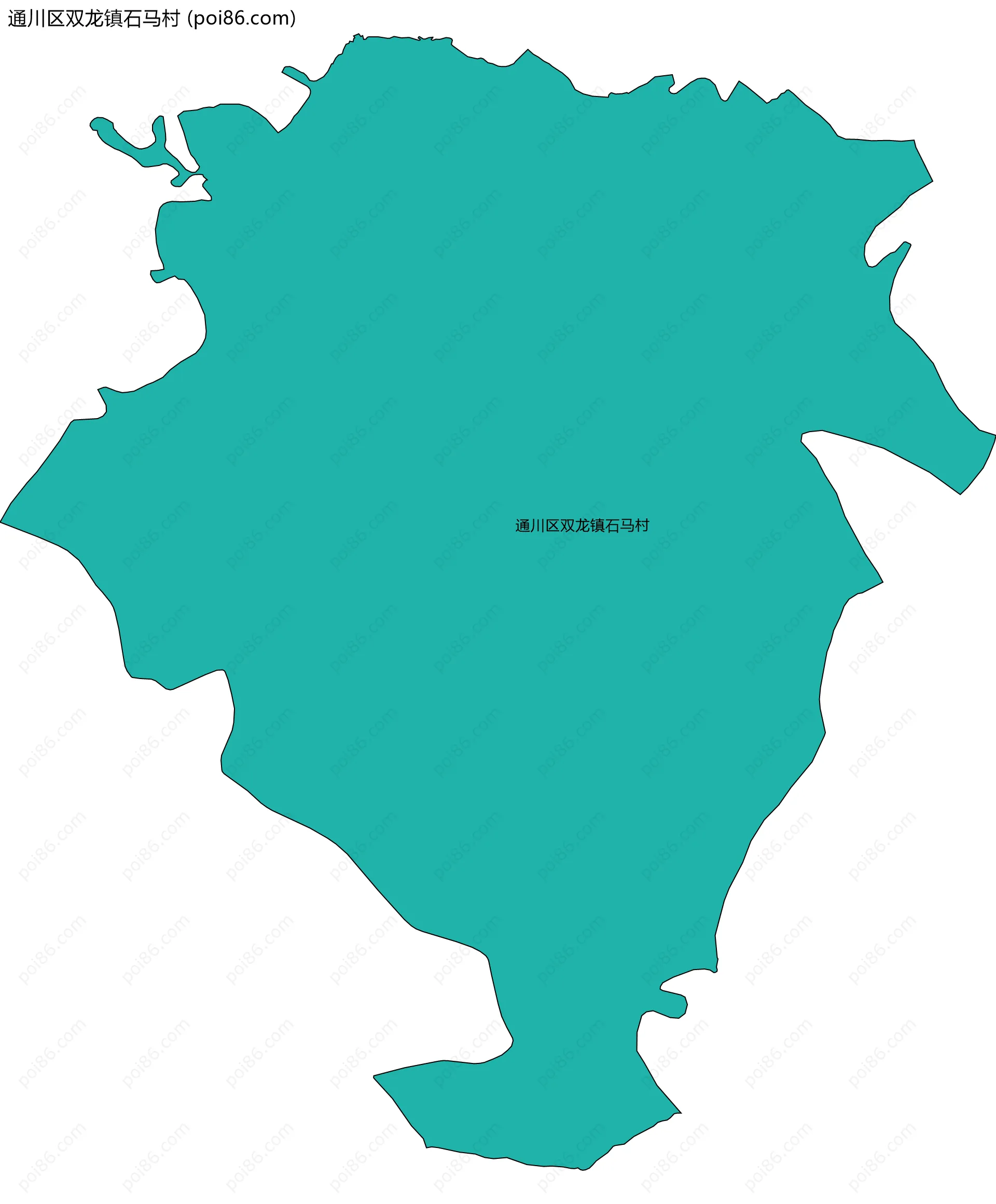 通川区双龙镇石马村边界地图