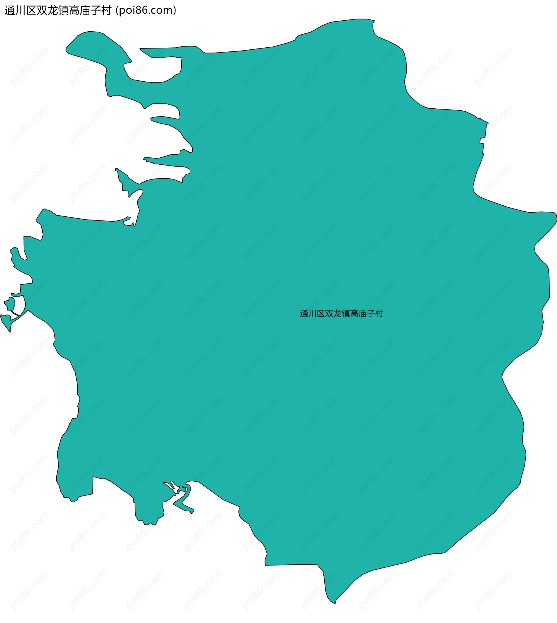 通川区双龙镇高庙子村边界地图