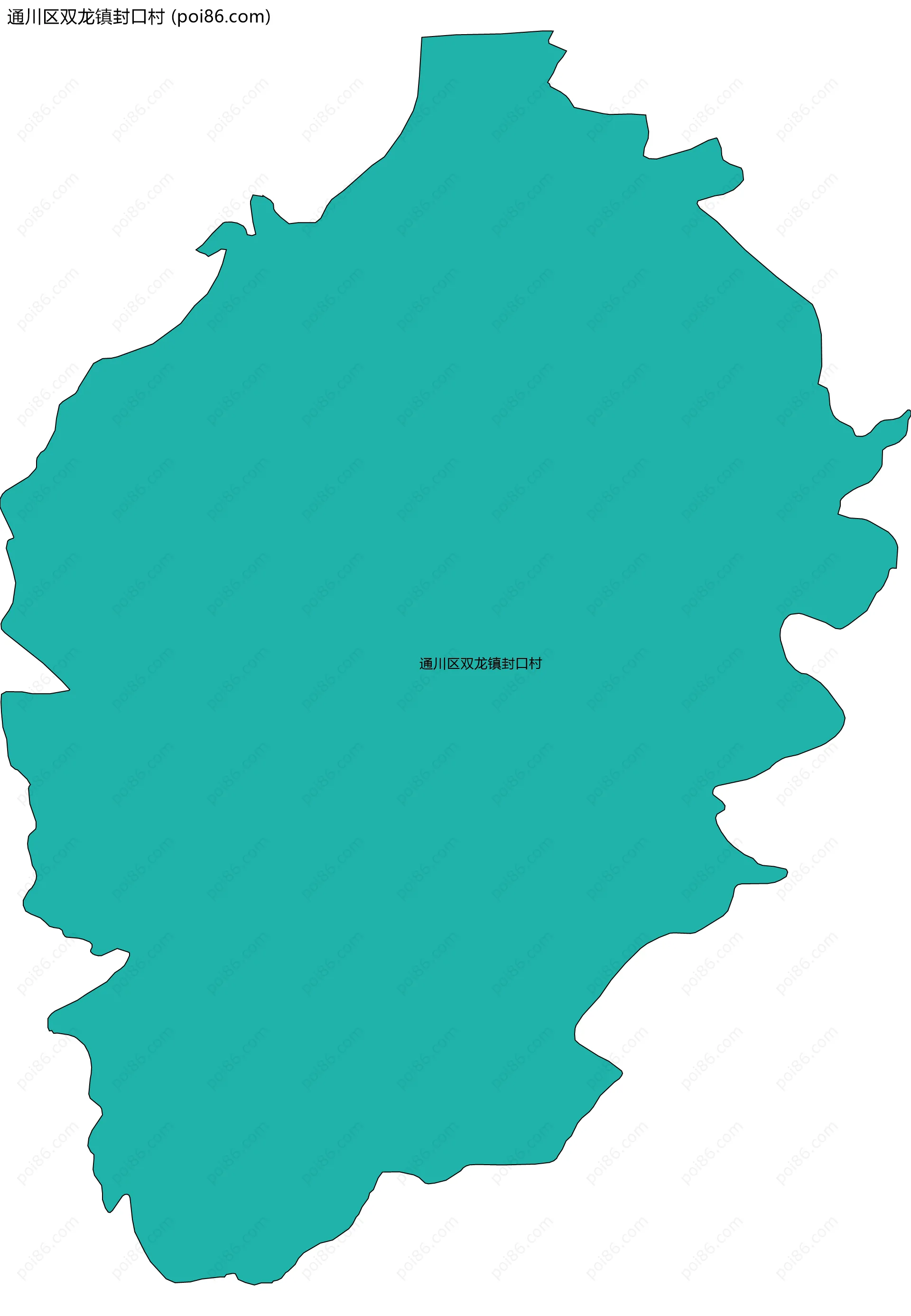 通川区双龙镇封口村边界地图