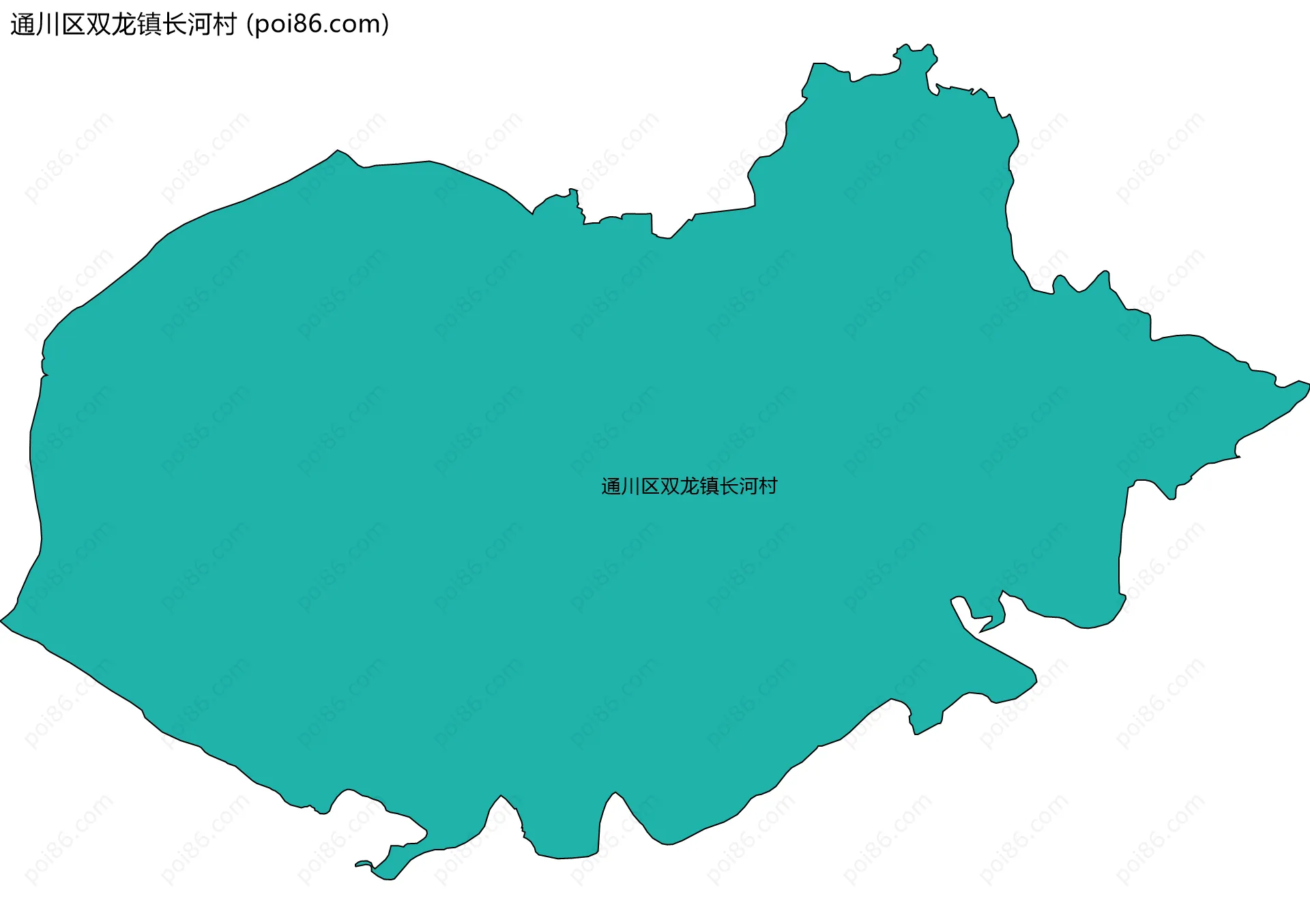 通川区双龙镇长河村边界地图