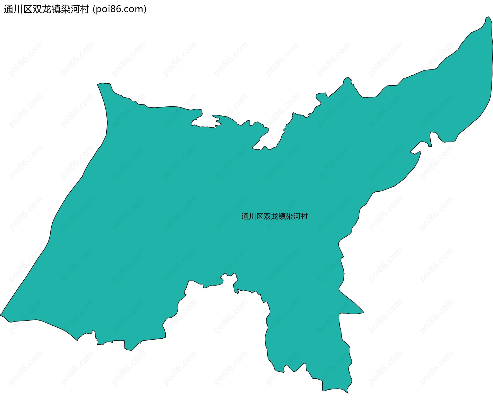 通川区双龙镇染河村边界地图