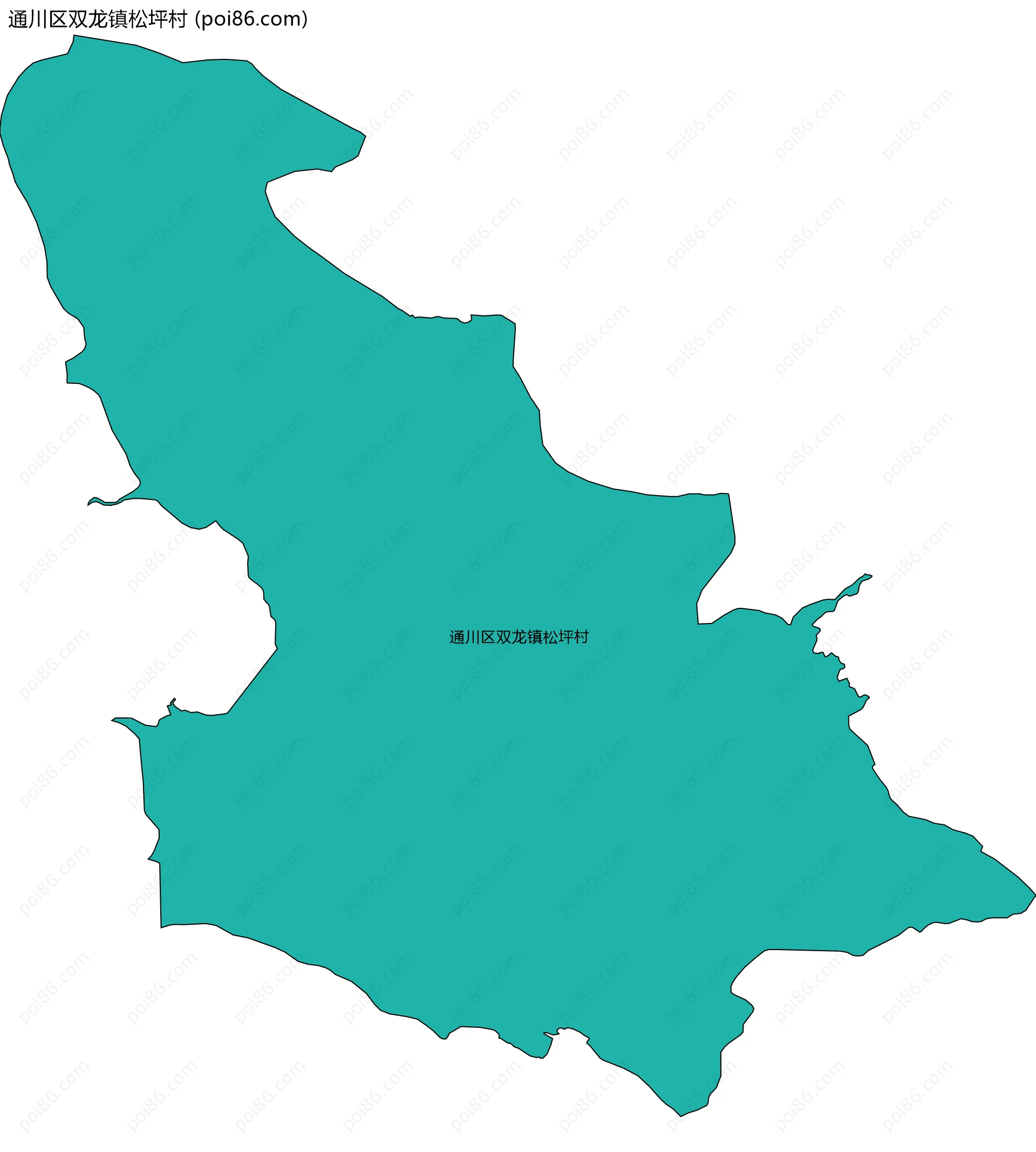 通川区双龙镇松坪村边界地图