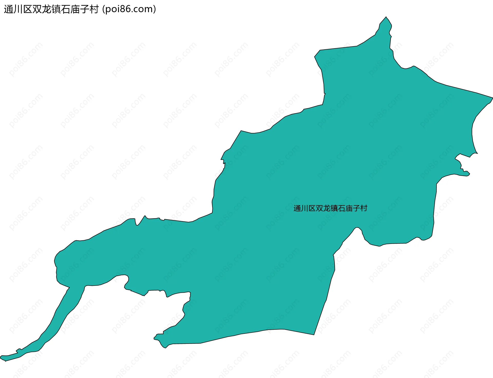 通川区双龙镇石庙子村边界地图