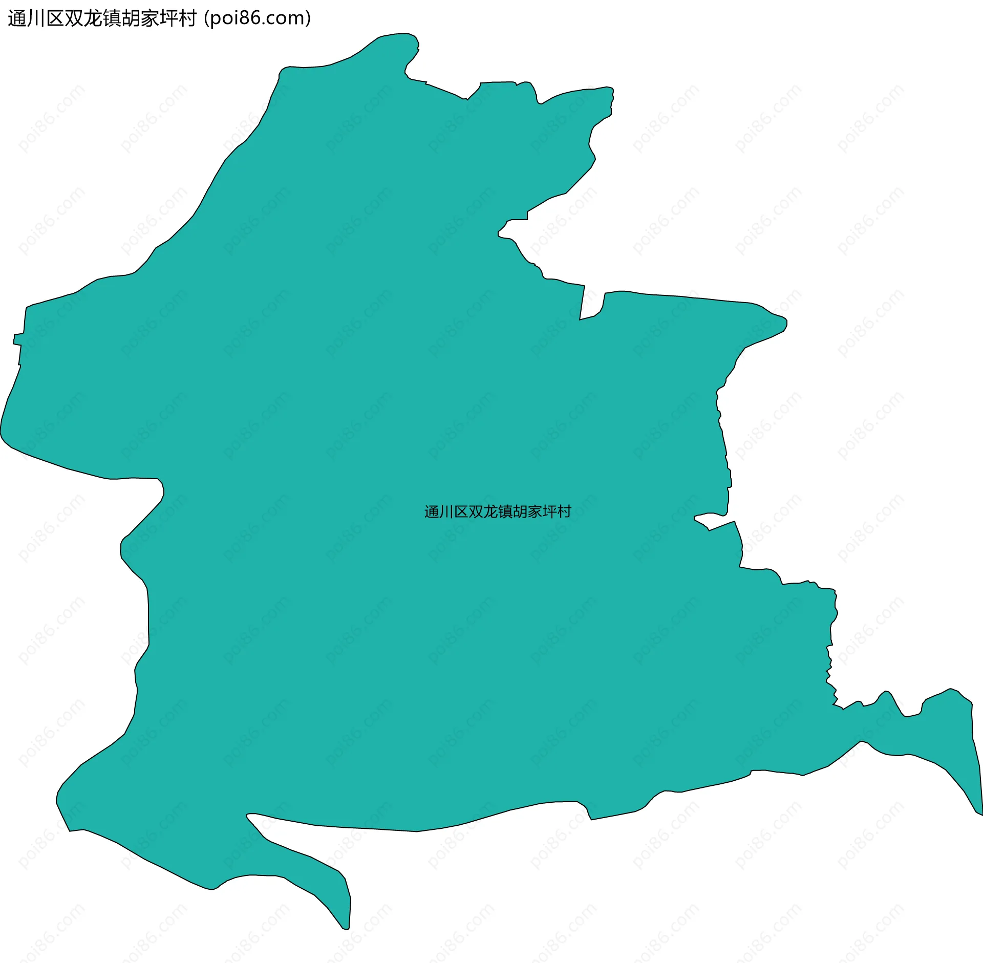 通川区双龙镇胡家坪村边界地图