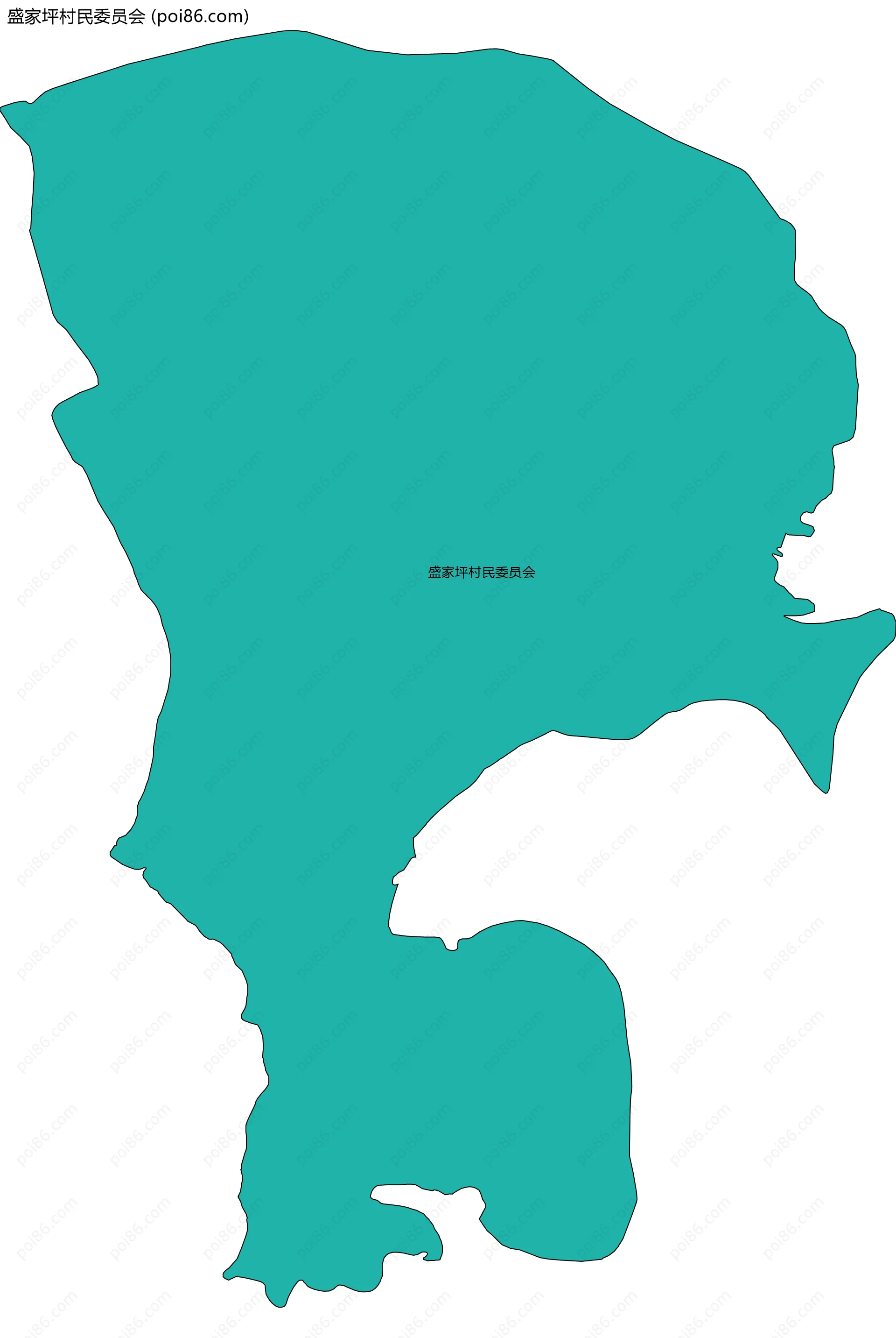 盛家坪村民委员会边界地图