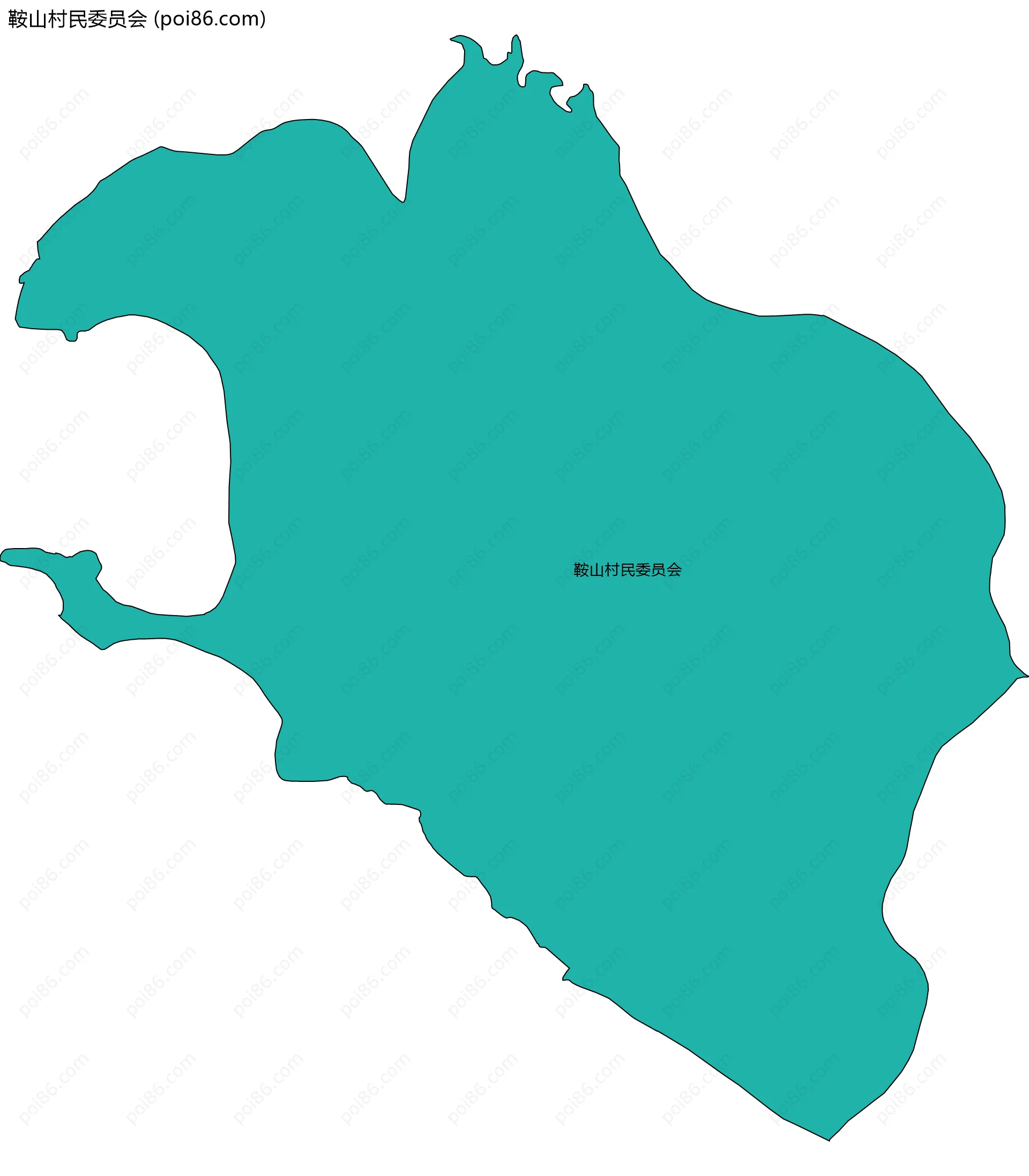 鞍山村民委员会边界地图