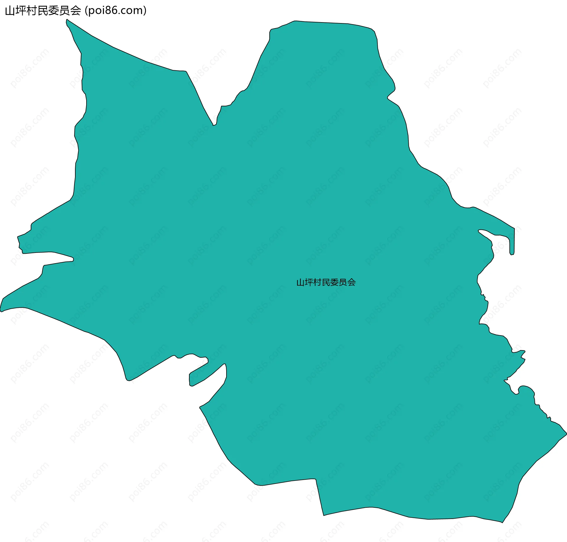 山坪村民委员会边界地图