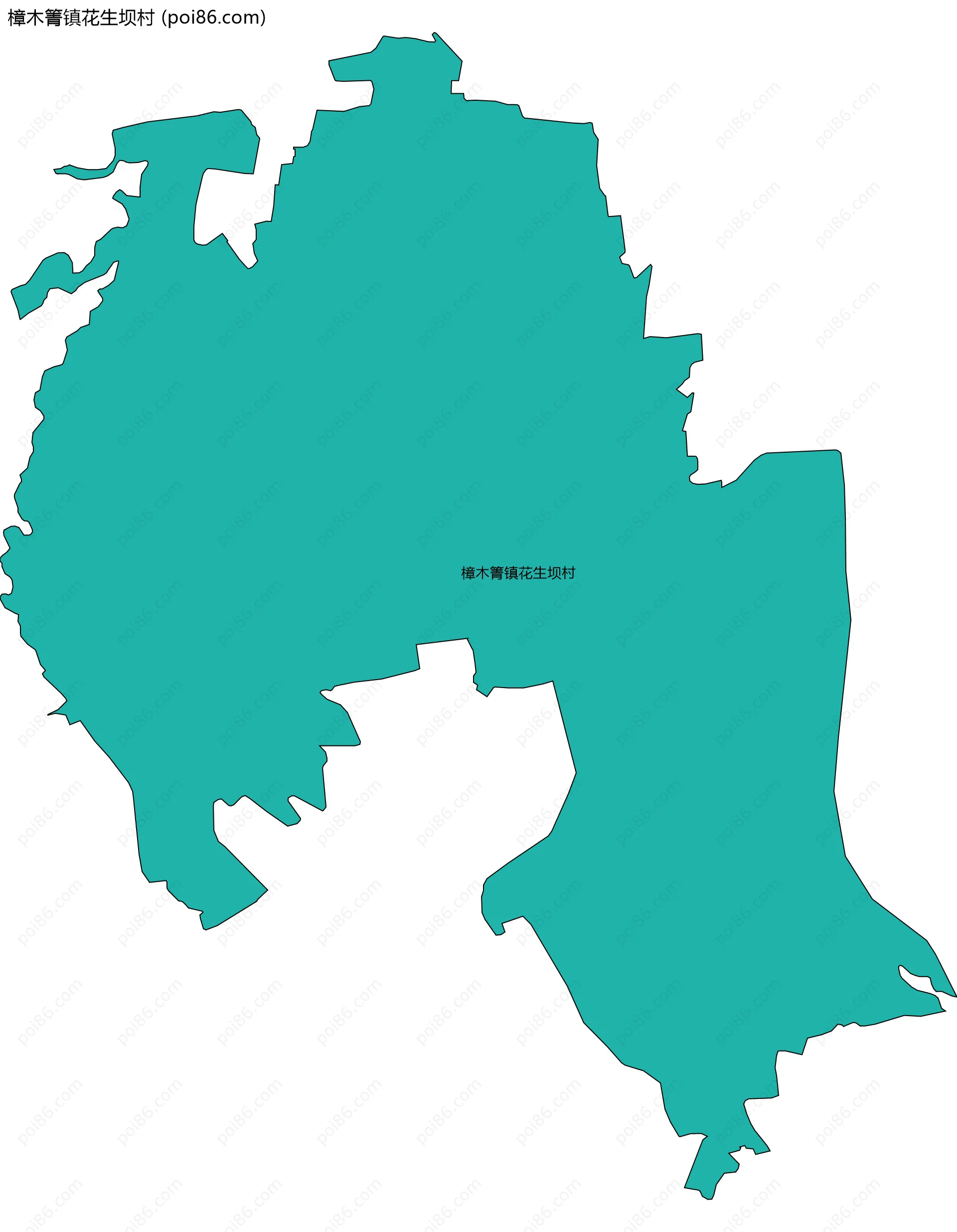 樟木箐镇花生坝村边界地图