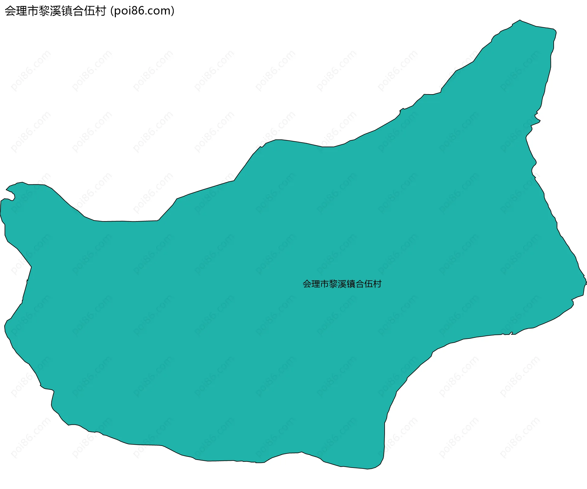 会理市黎溪镇合伍村边界地图