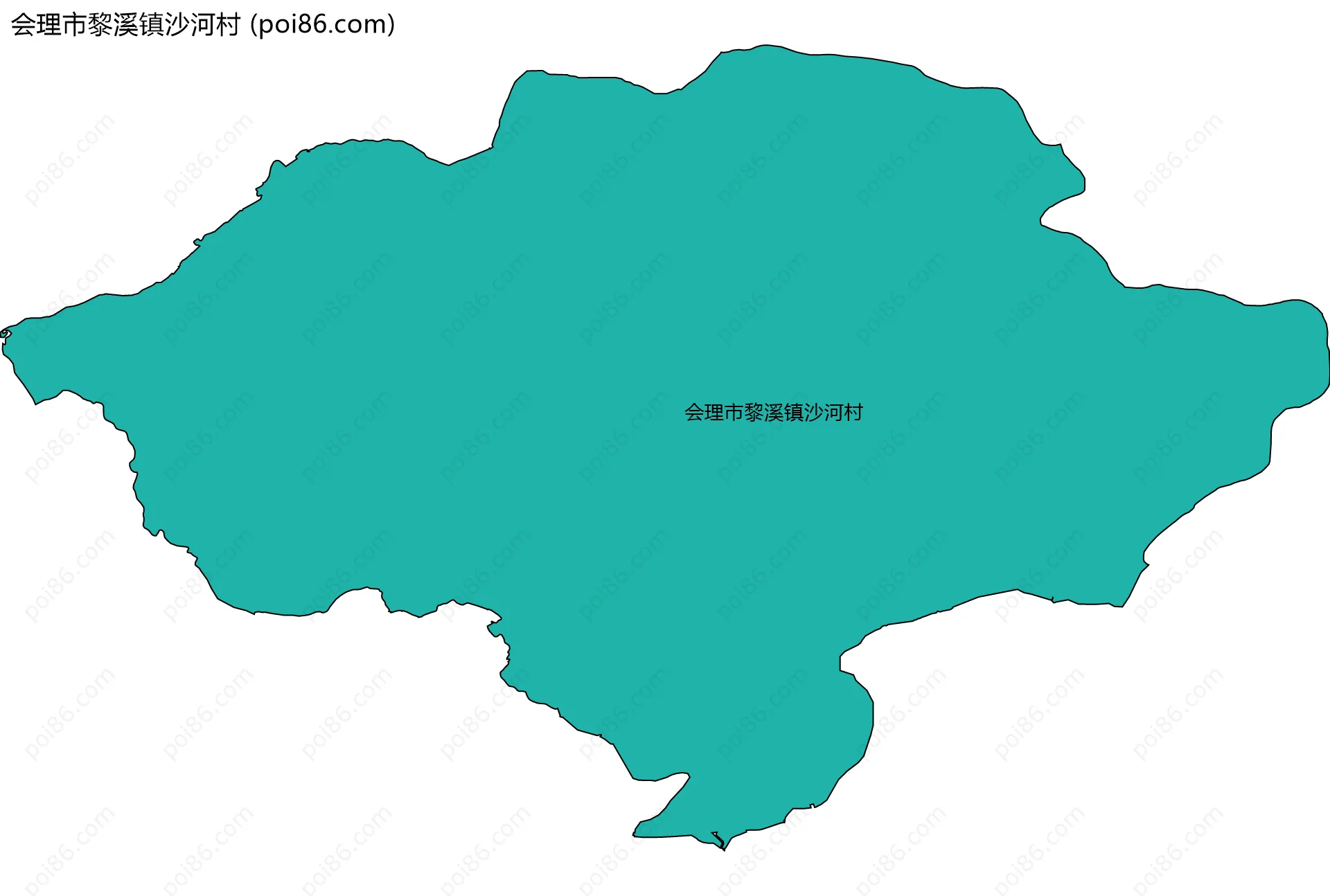 会理市黎溪镇沙河村边界地图
