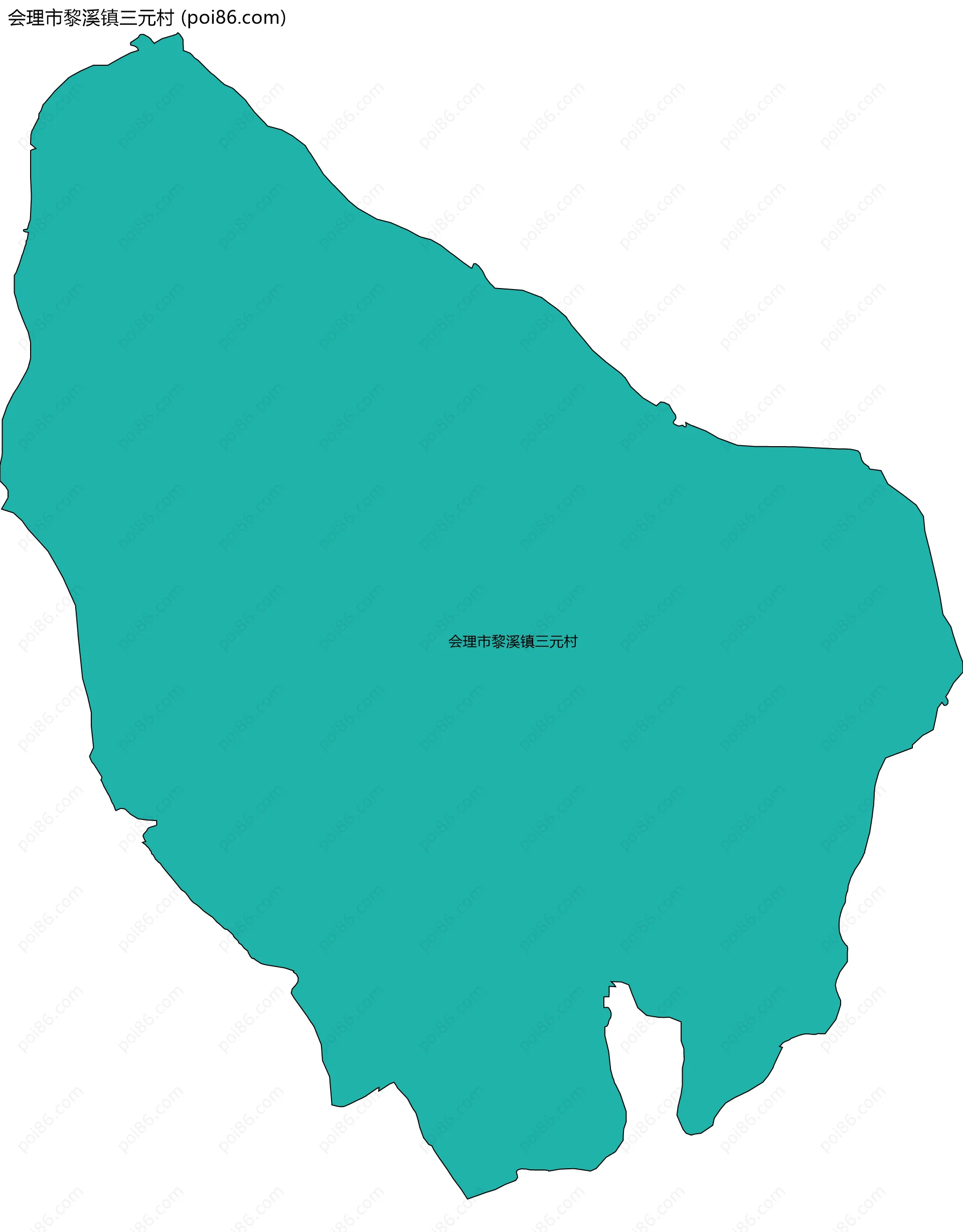 会理市黎溪镇三元村边界地图