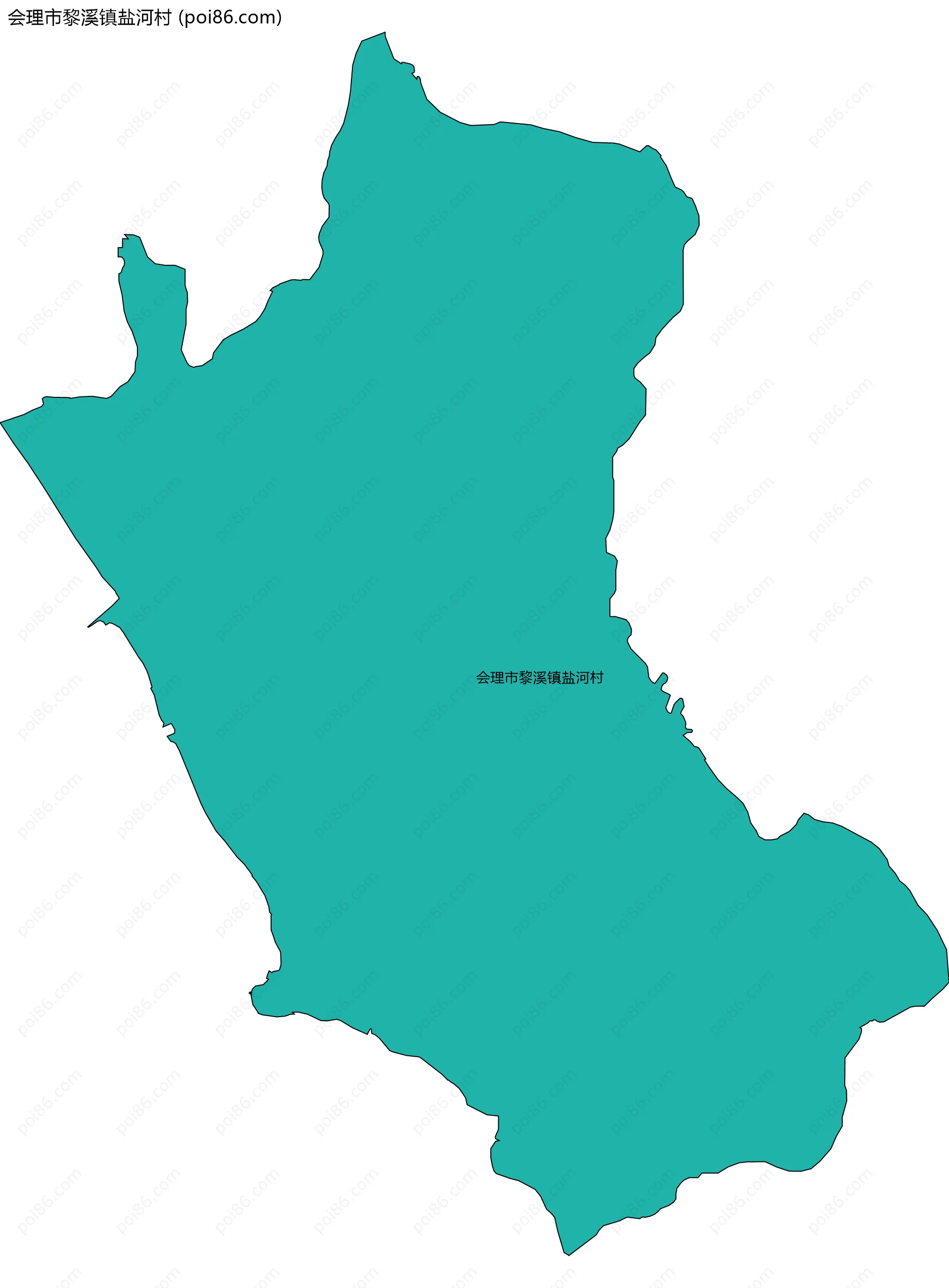 会理市黎溪镇盐河村边界地图