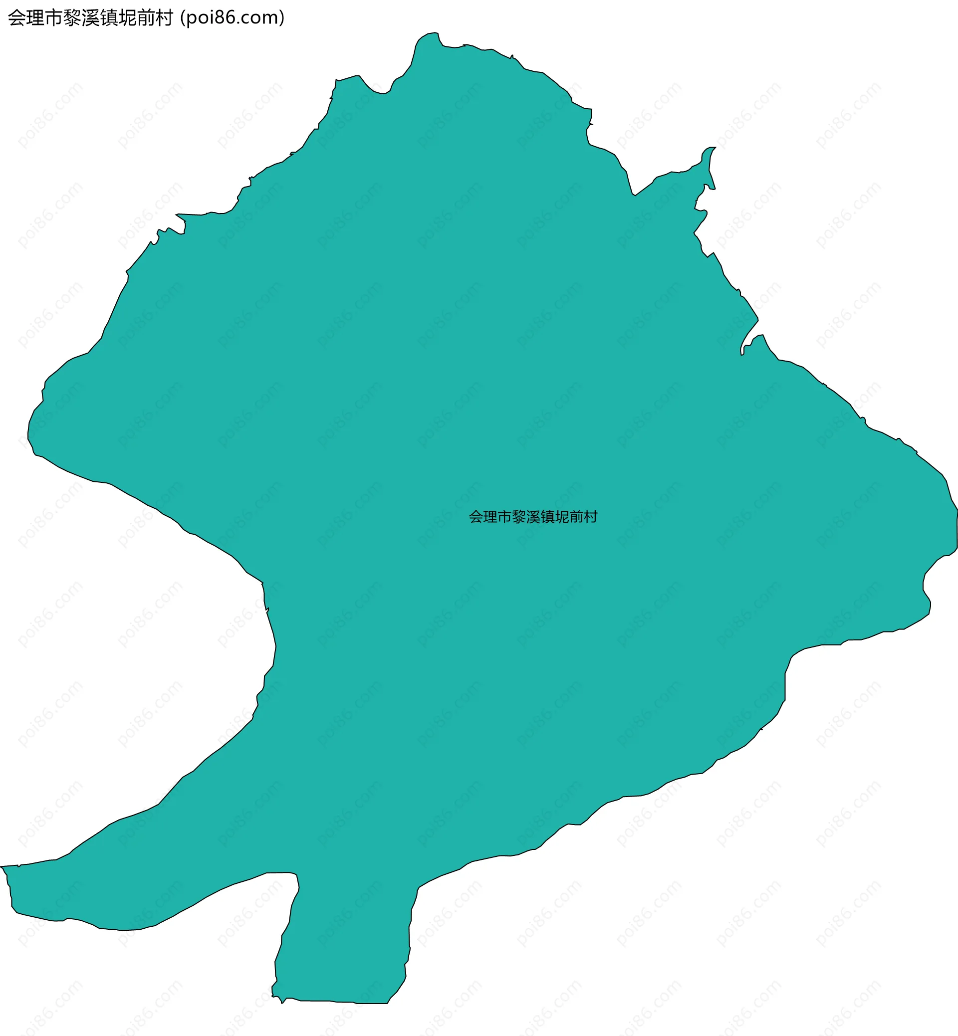 会理市黎溪镇坭前村边界地图