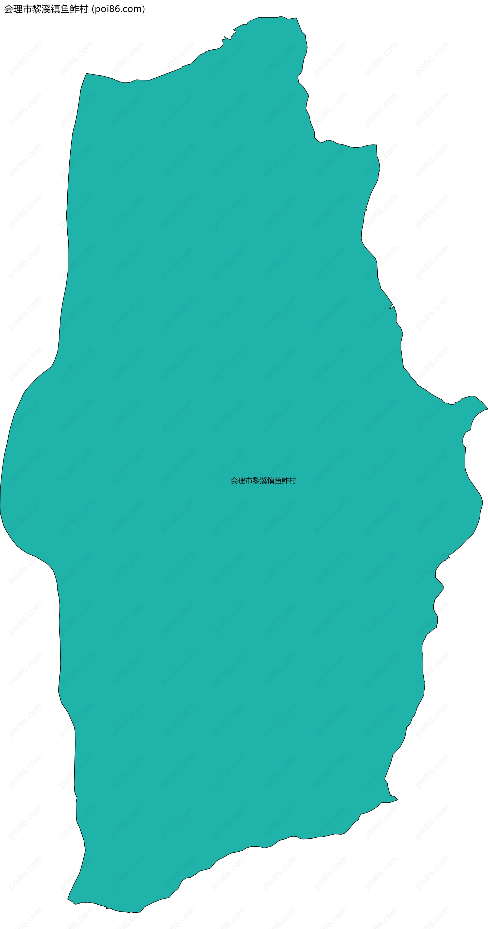 会理市黎溪镇鱼鲊村边界地图