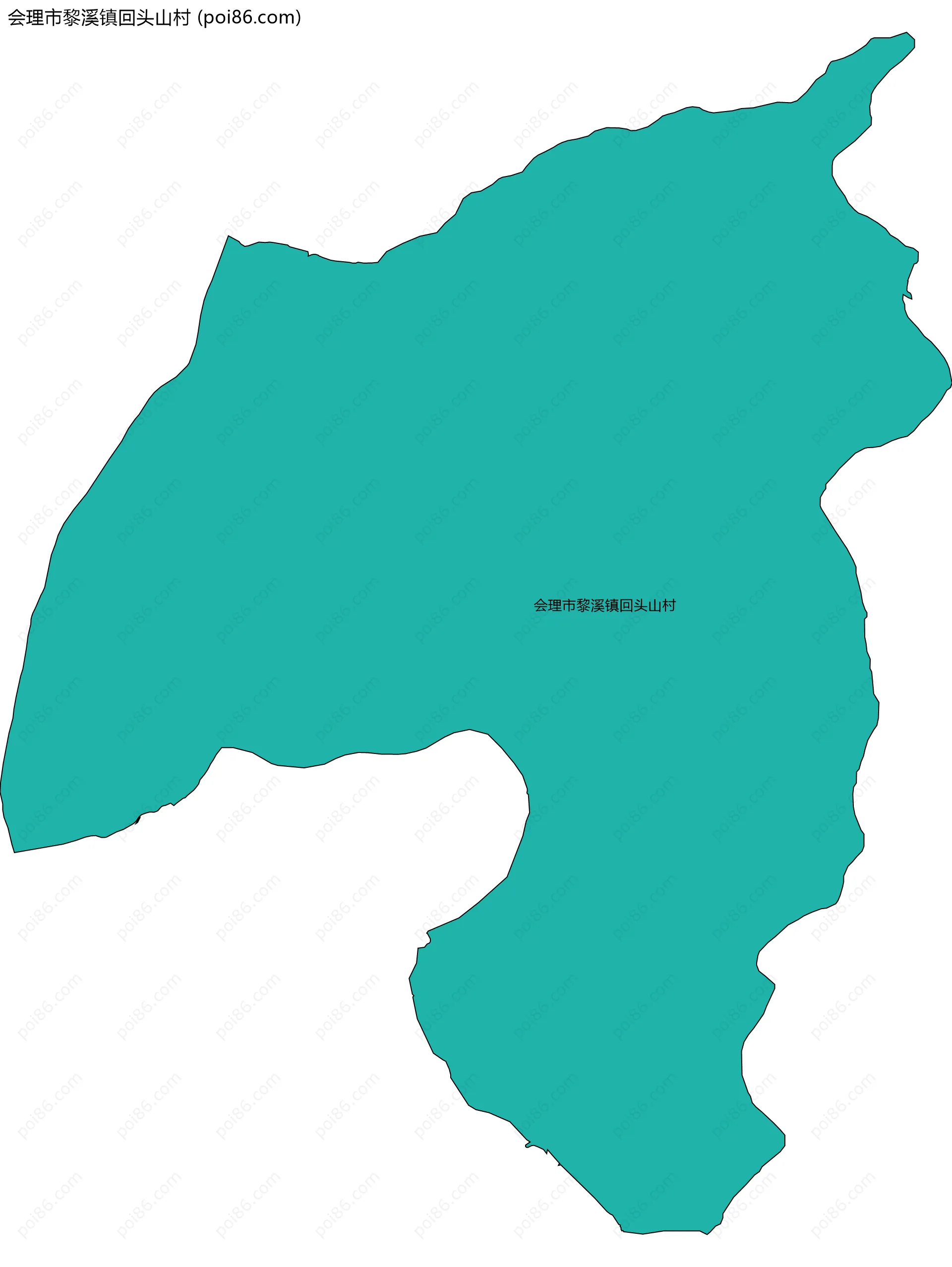会理市黎溪镇回头山村边界地图