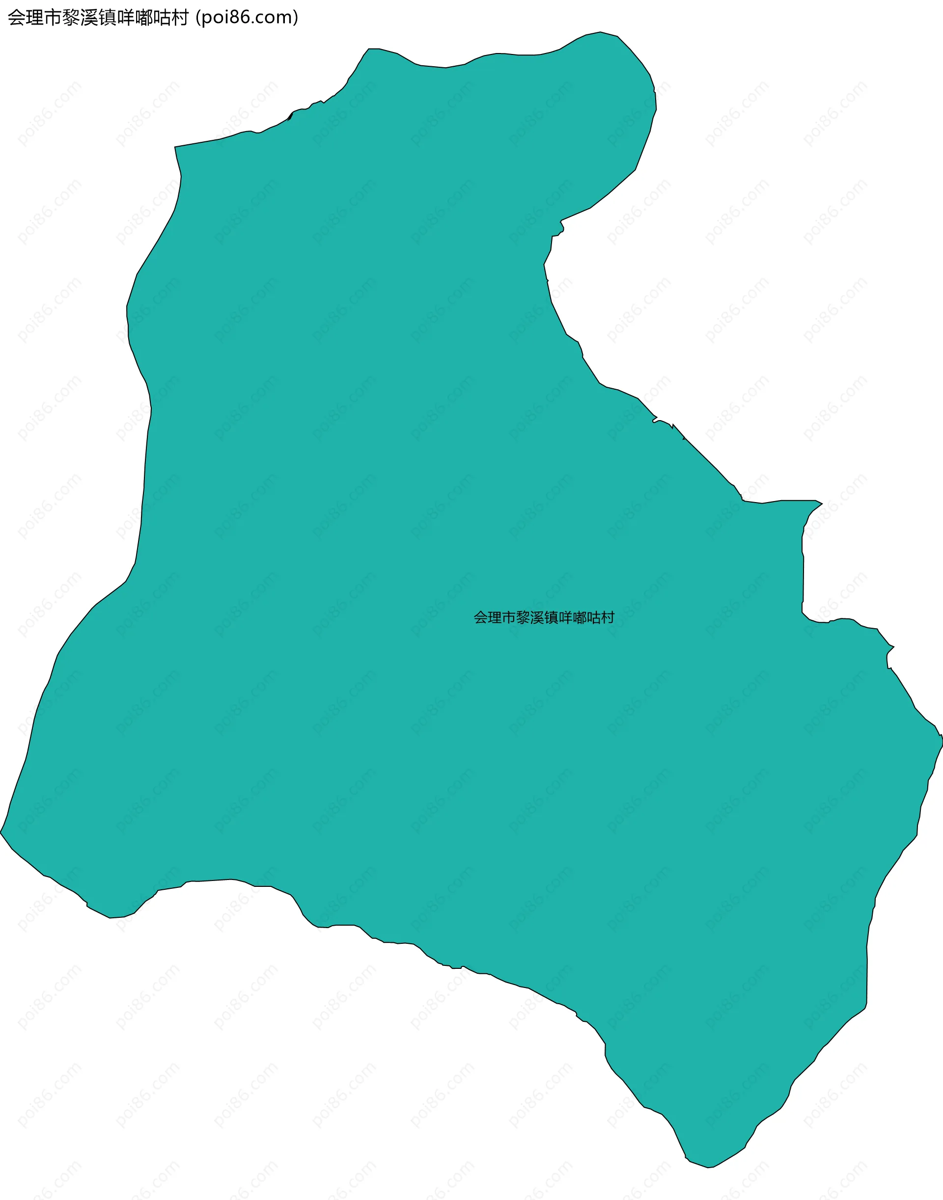 会理市黎溪镇咩嘟咕村边界地图