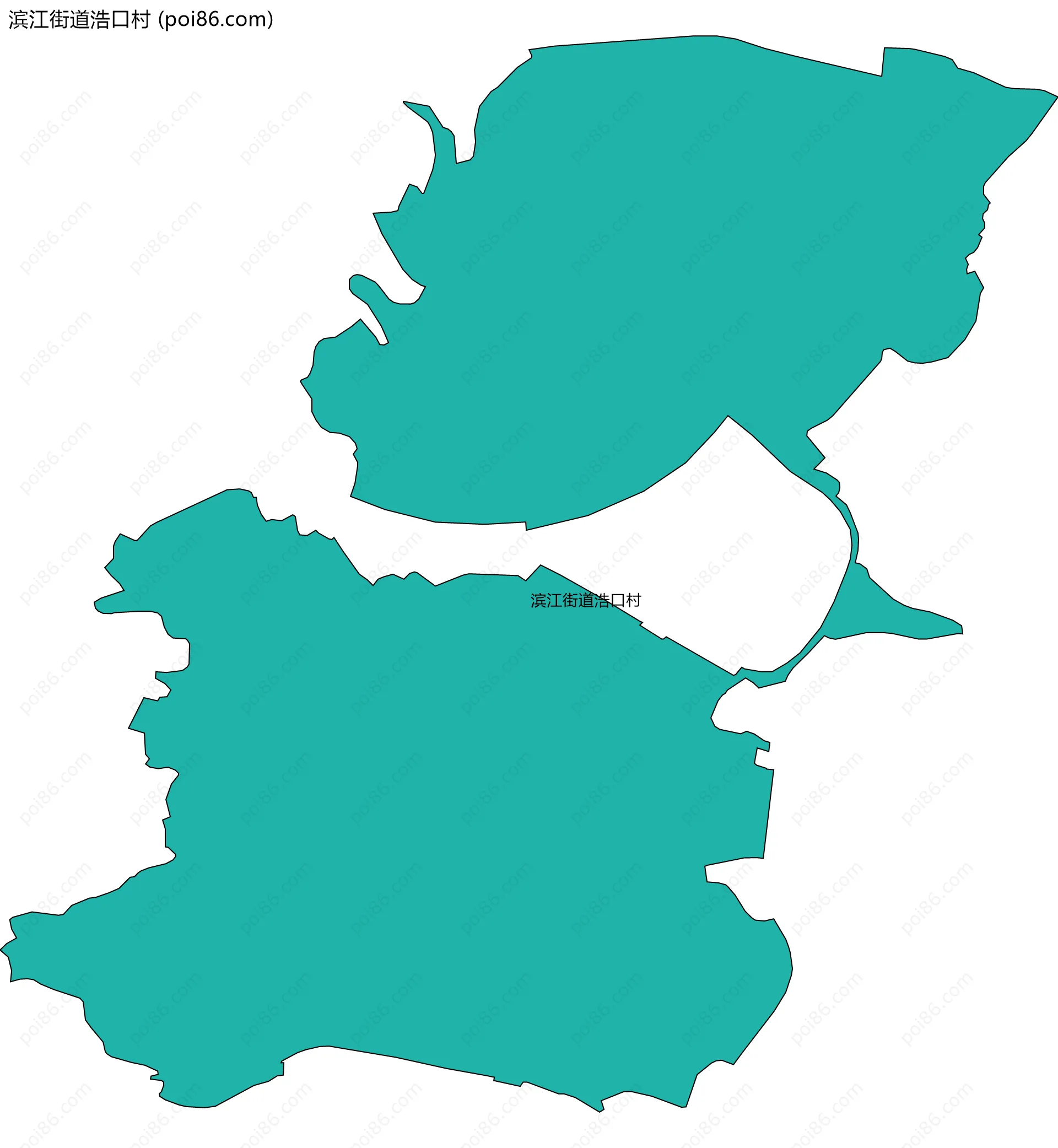 滨江街道浩口村边界地图