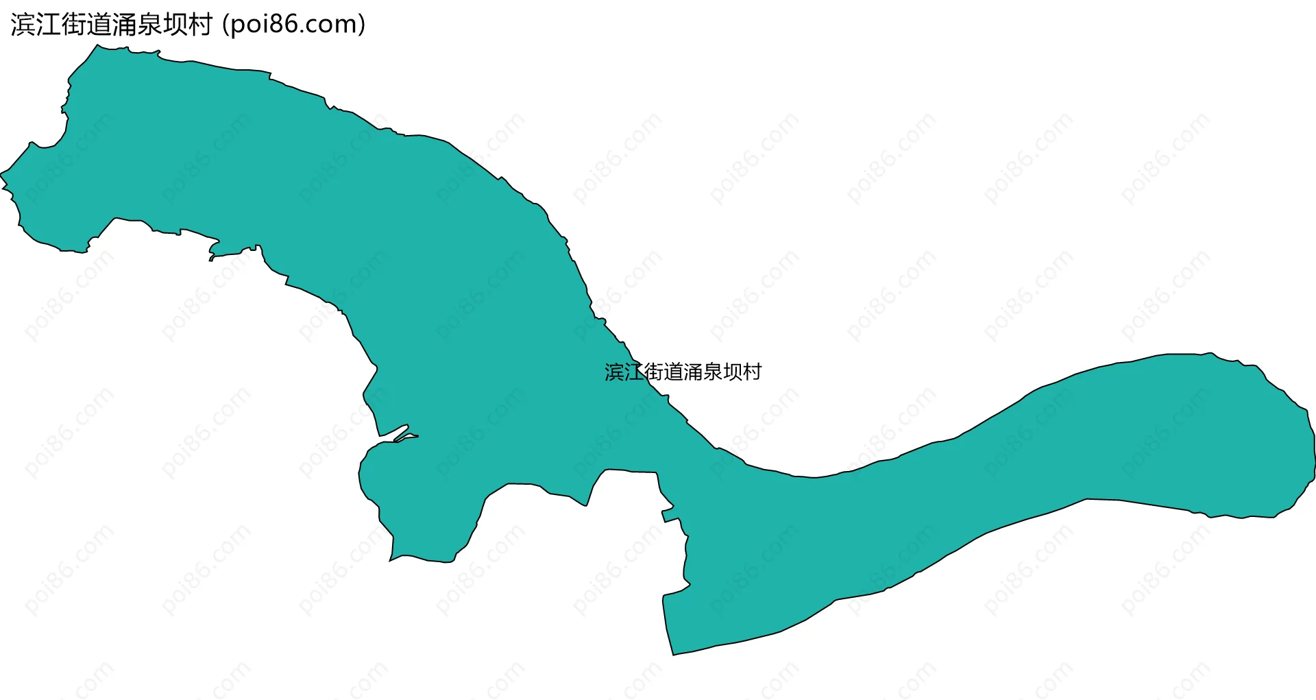 滨江街道涌泉坝村边界地图