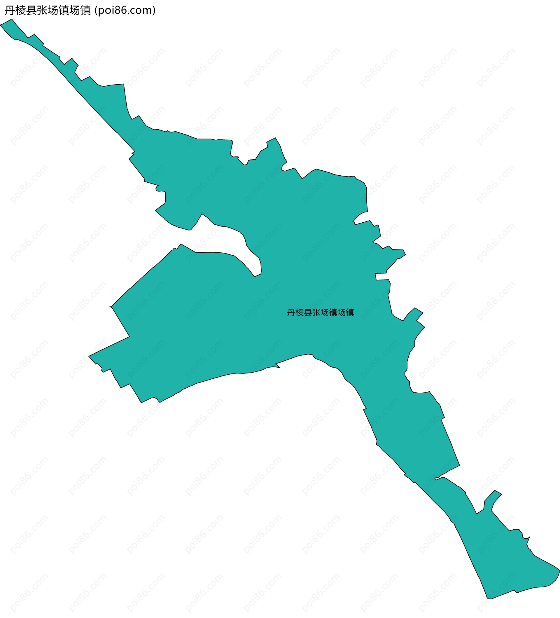 丹棱县张场镇场镇边界地图