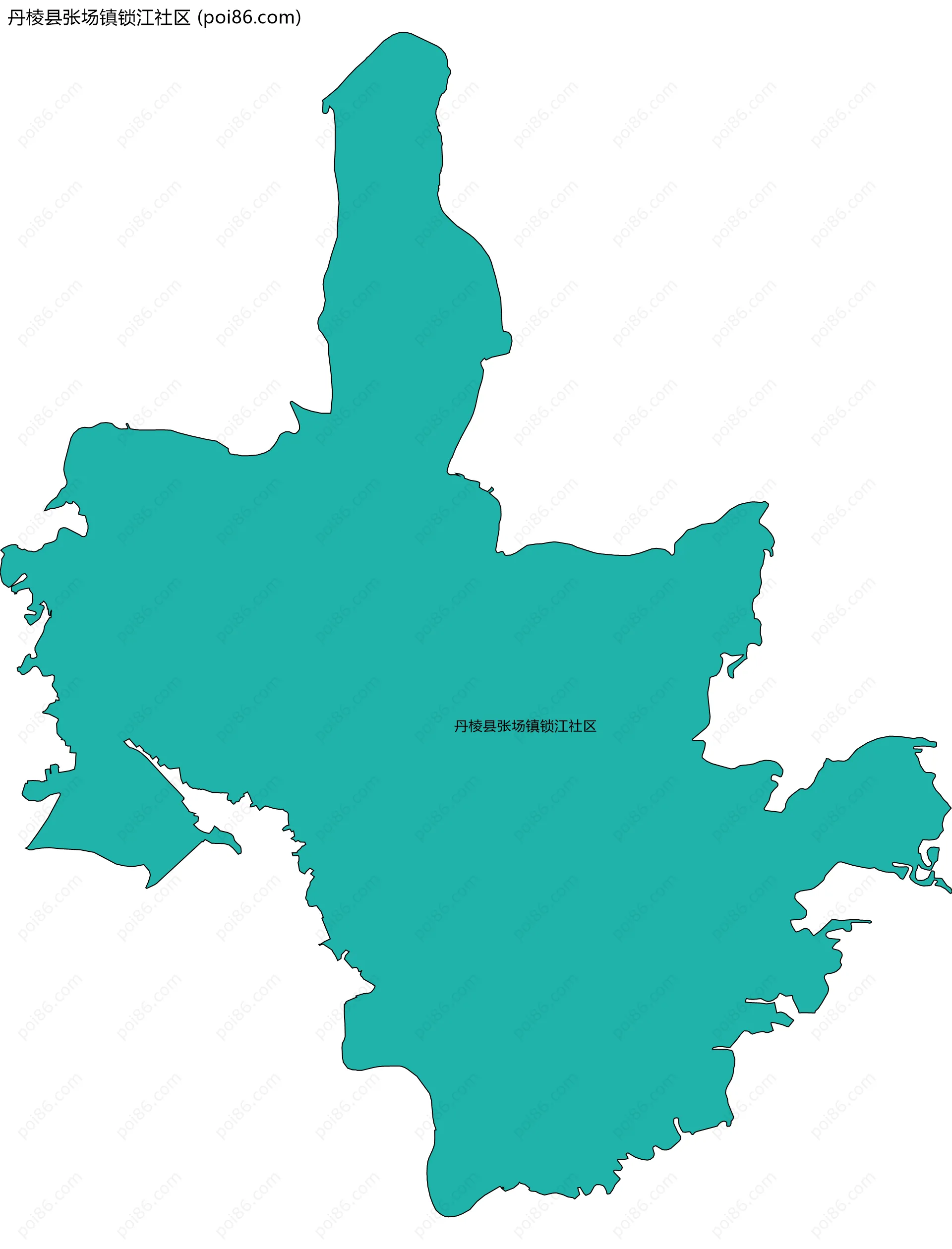 丹棱县张场镇锁江社区边界地图