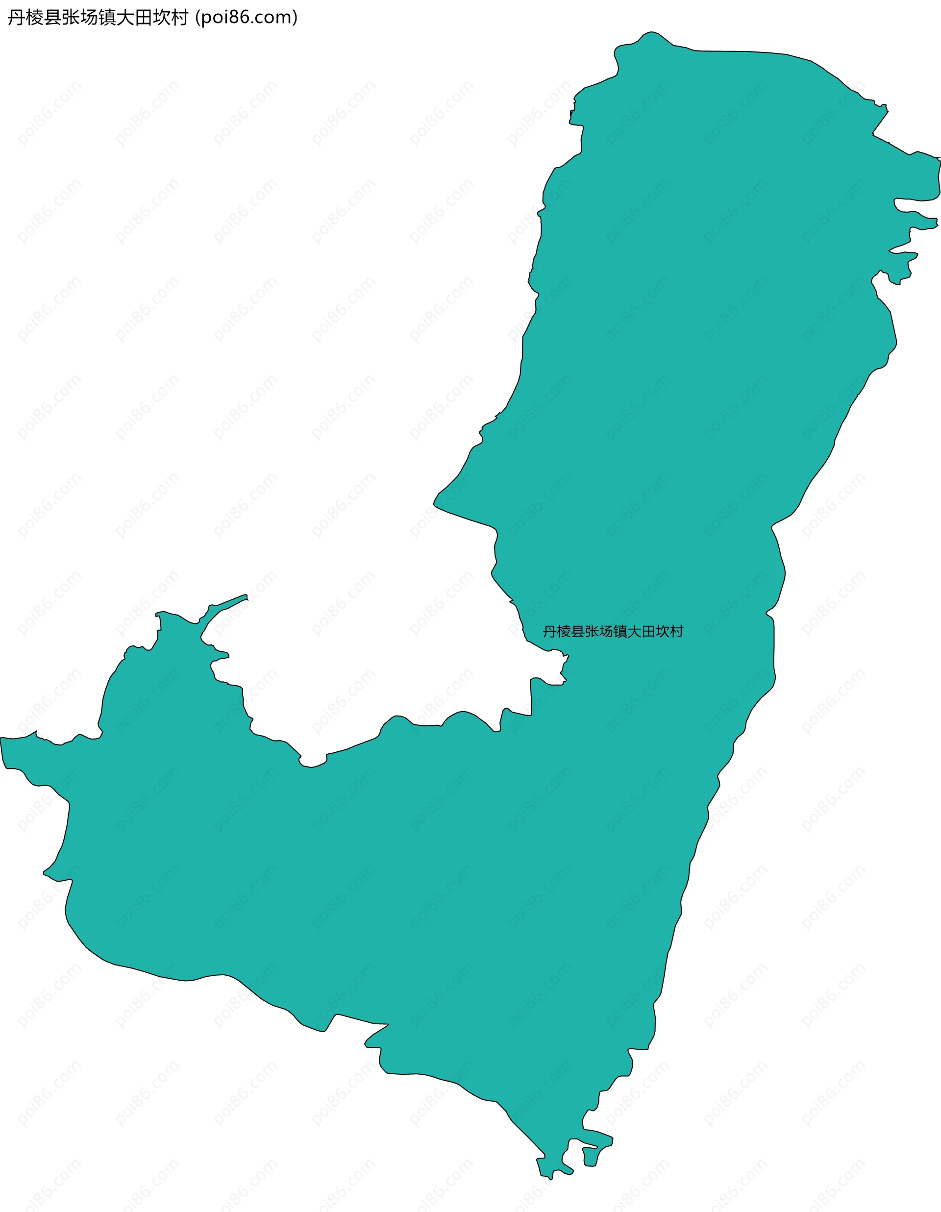 丹棱县张场镇大田坎村边界地图