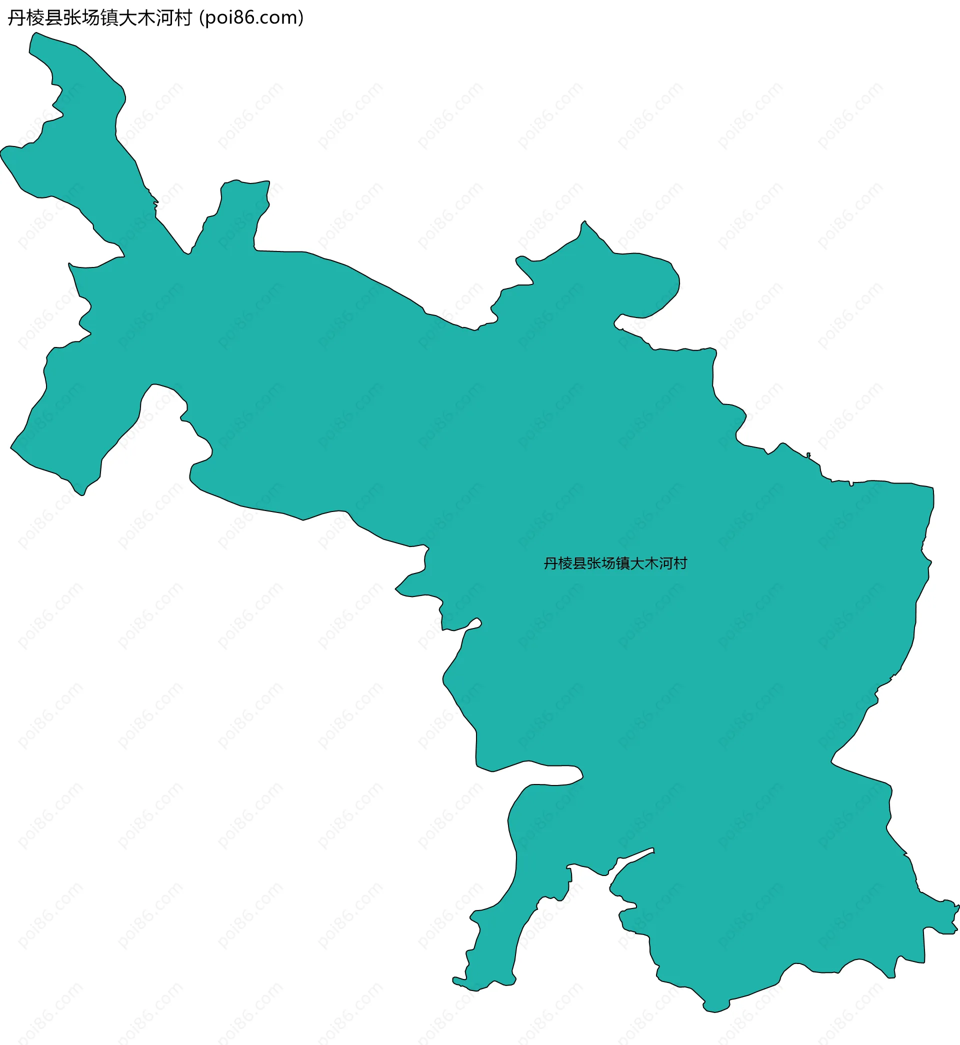 丹棱县张场镇大木河村边界地图