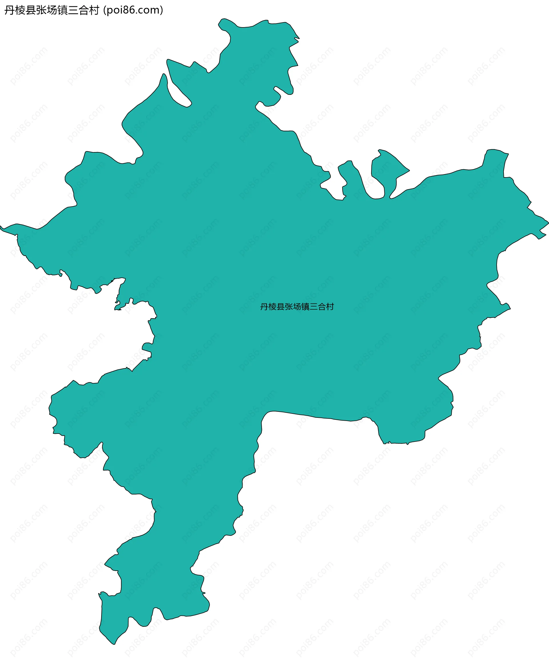 丹棱县张场镇三合村边界地图