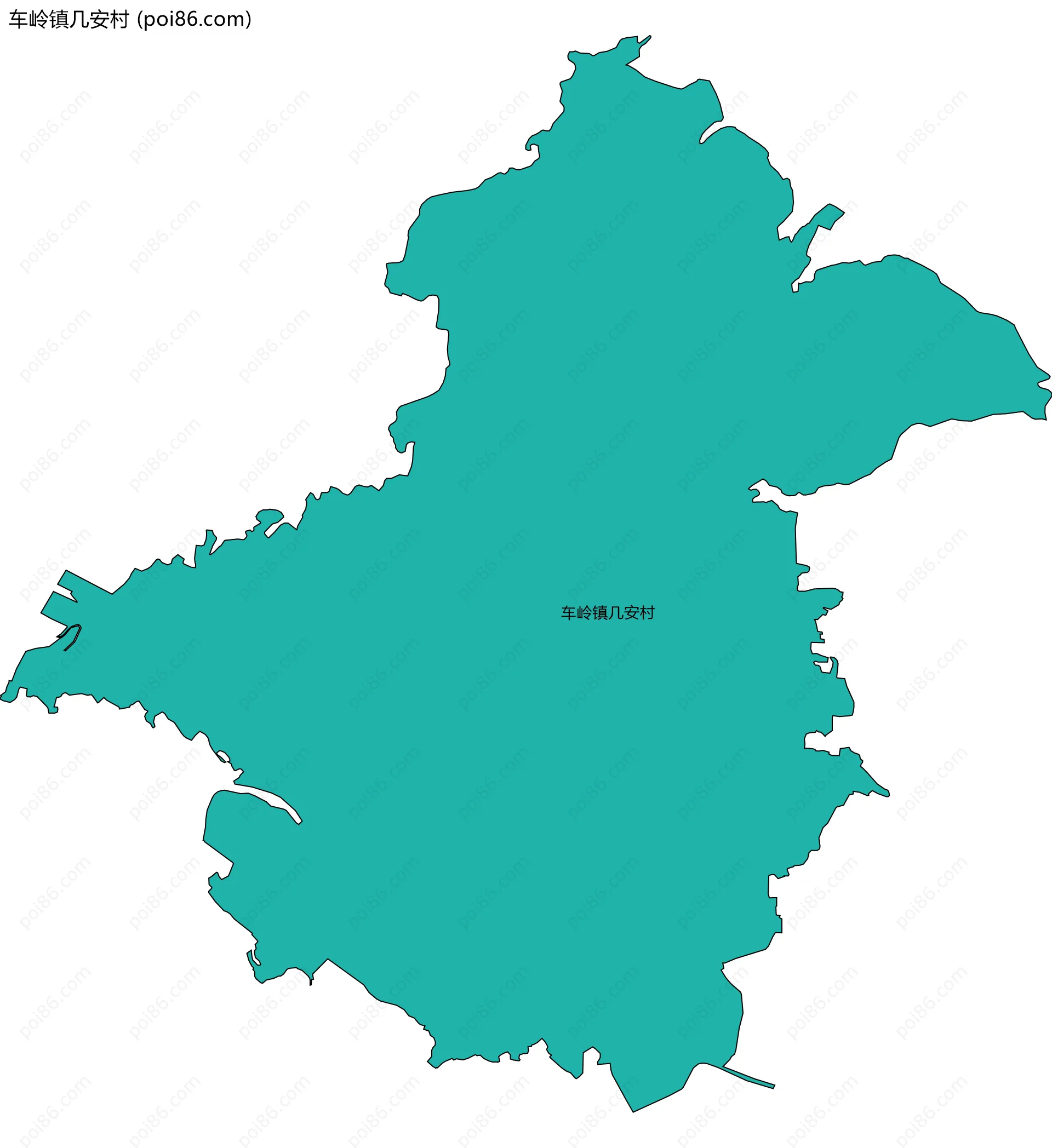 车岭镇几安村边界地图