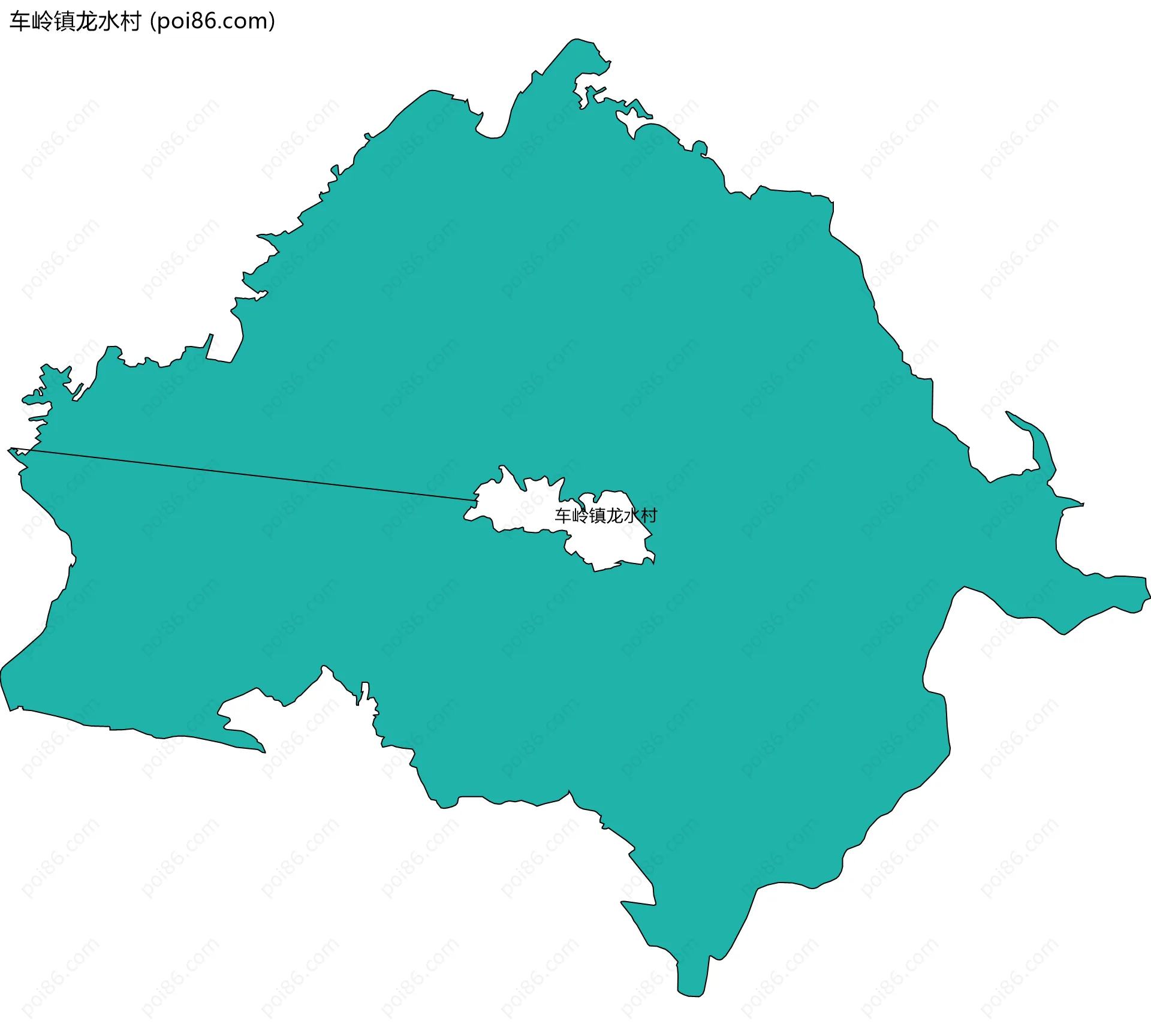 车岭镇龙水村边界地图