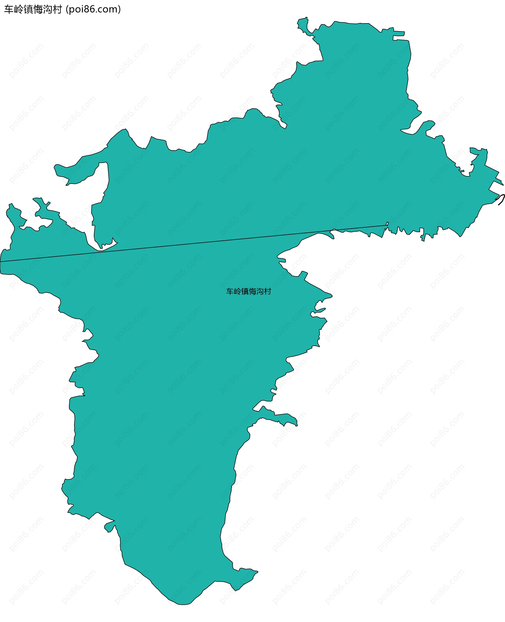 车岭镇悔沟村边界地图
