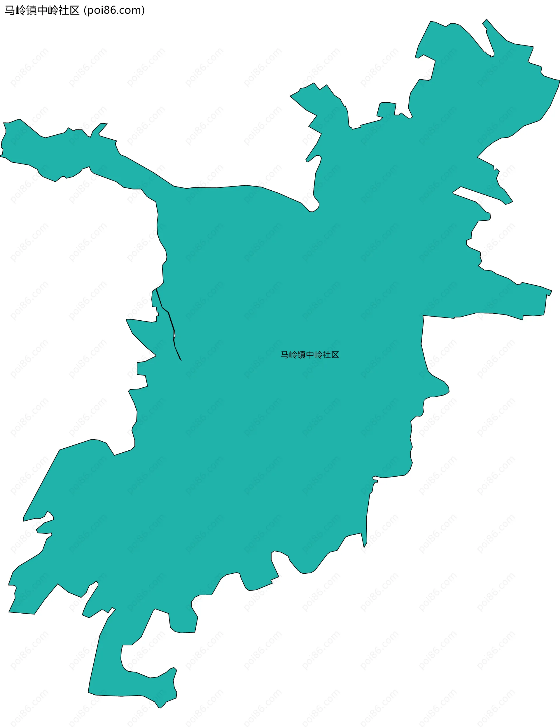 马岭镇中岭社区边界地图