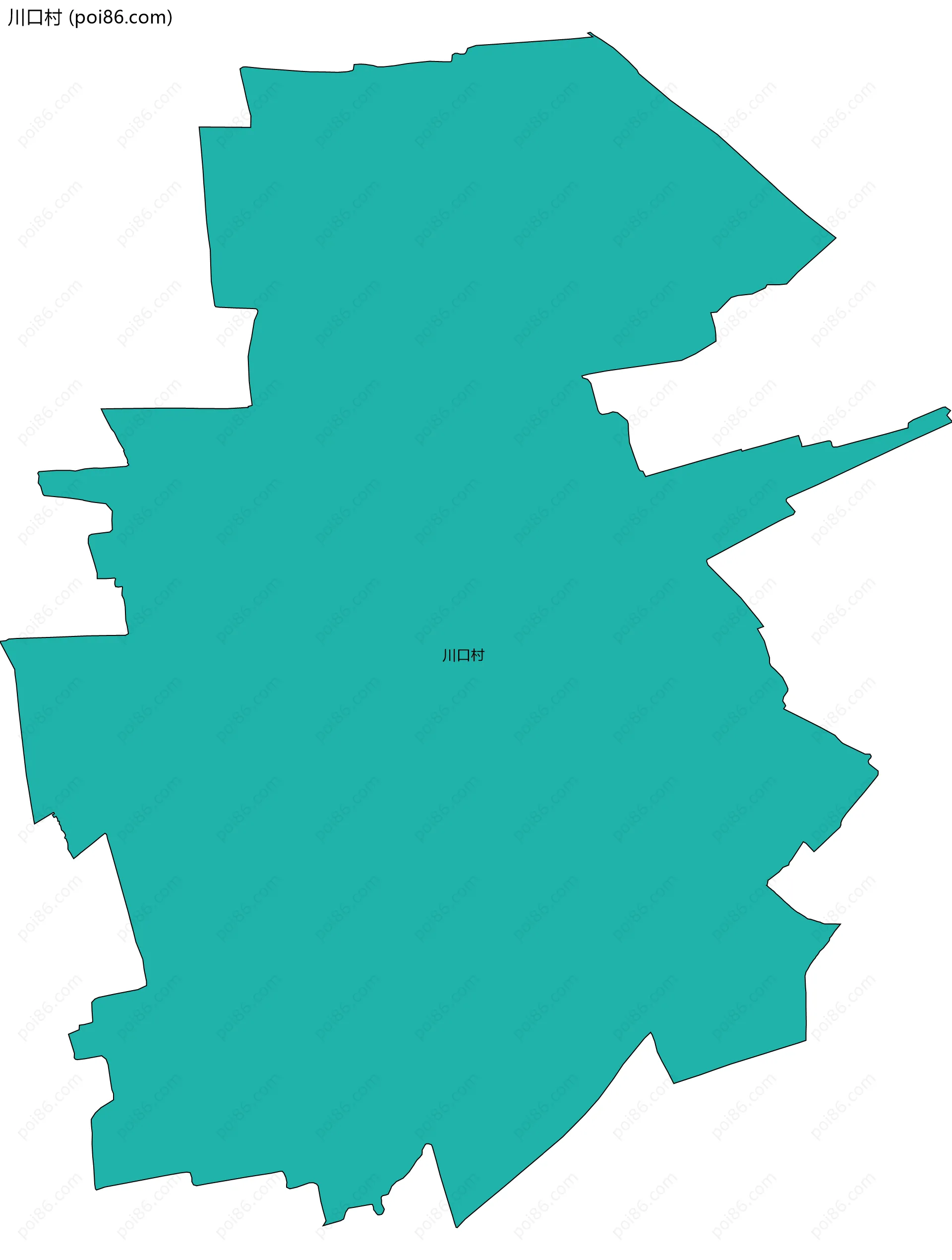 川口村边界地图