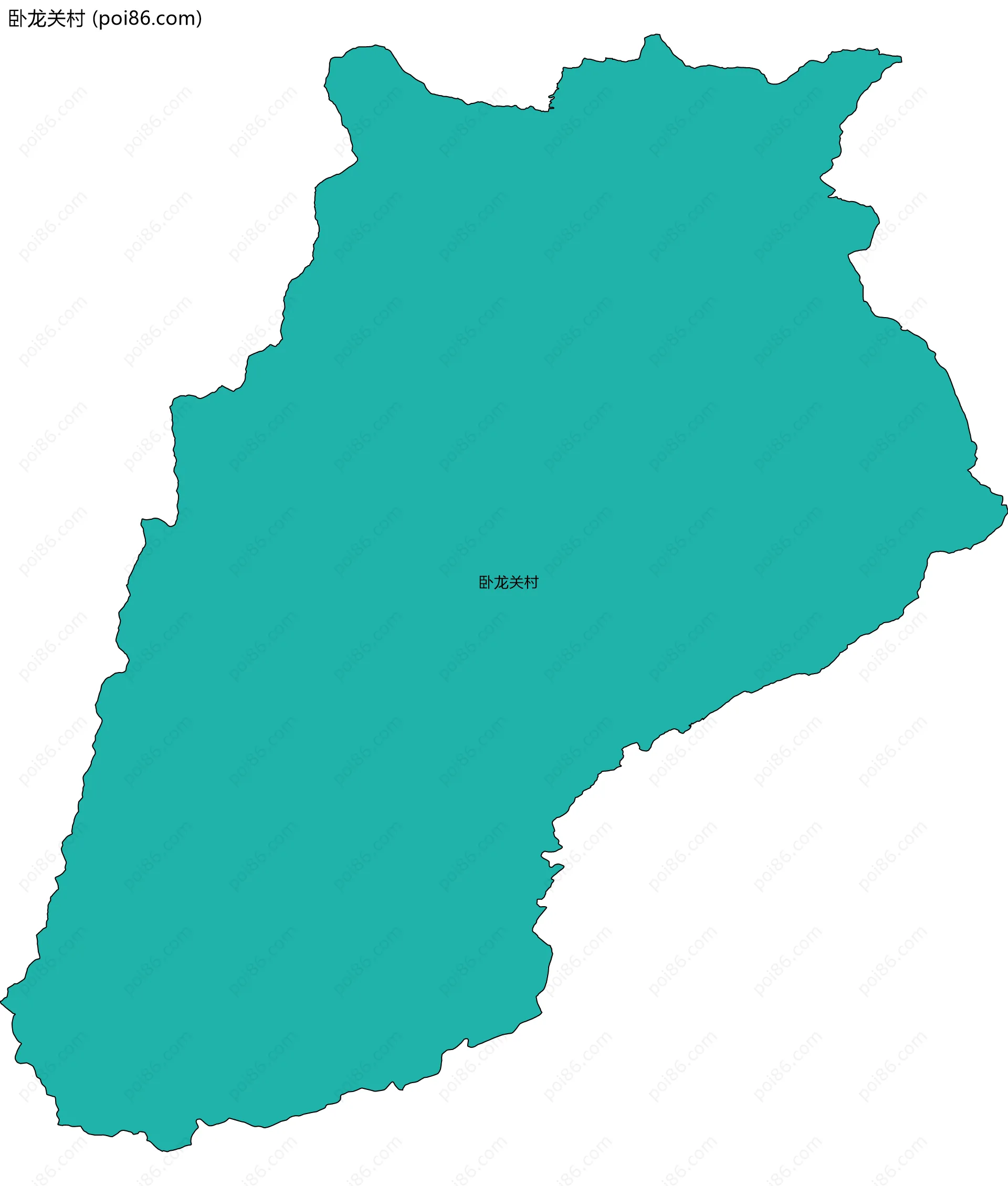 卧龙关村边界地图
