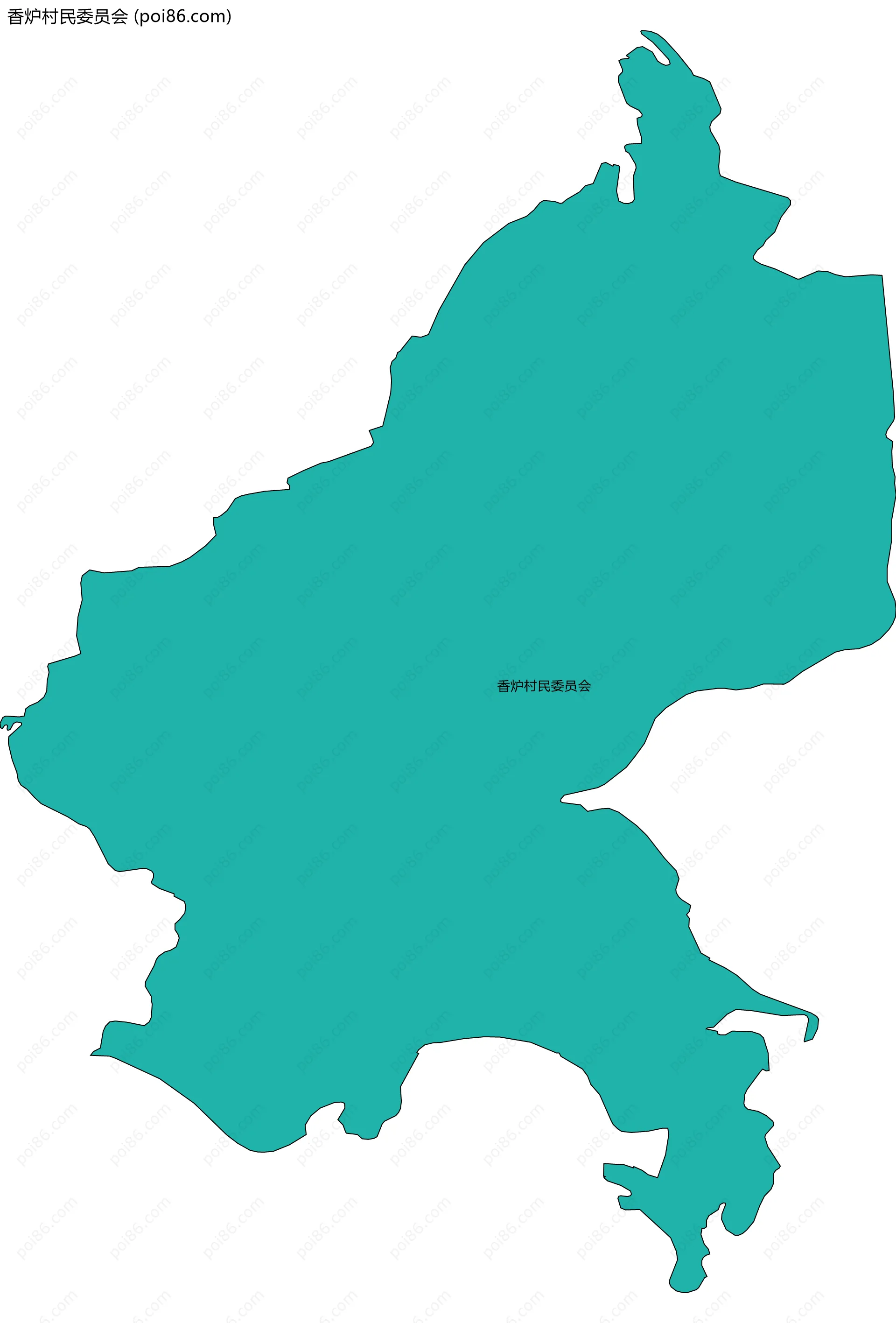 香炉村民委员会边界地图