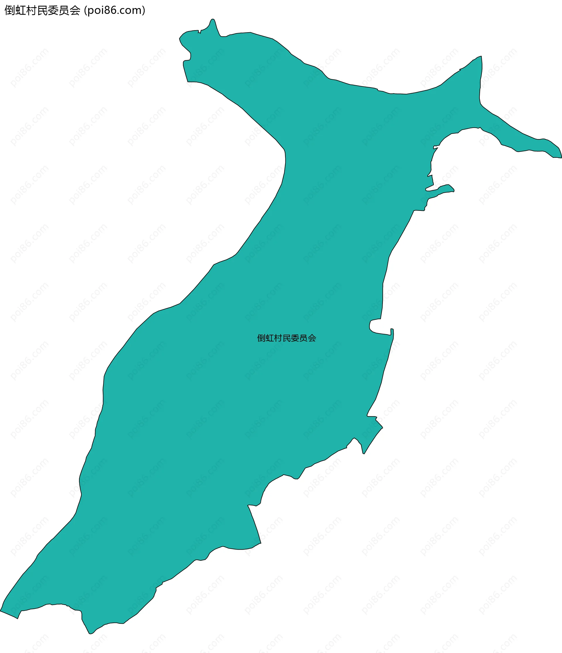 倒虹村民委员会边界地图