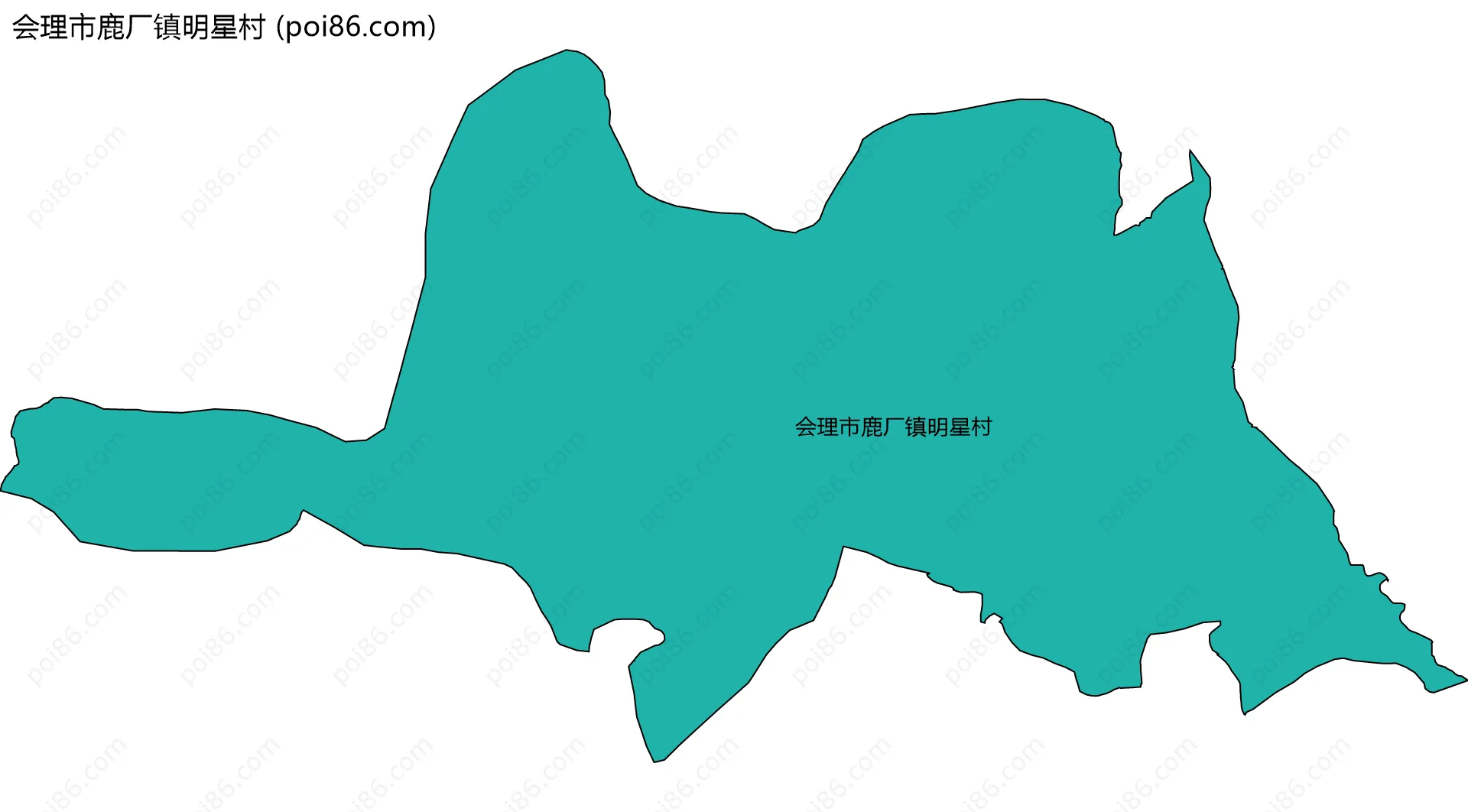 会理市鹿厂镇明星村边界地图