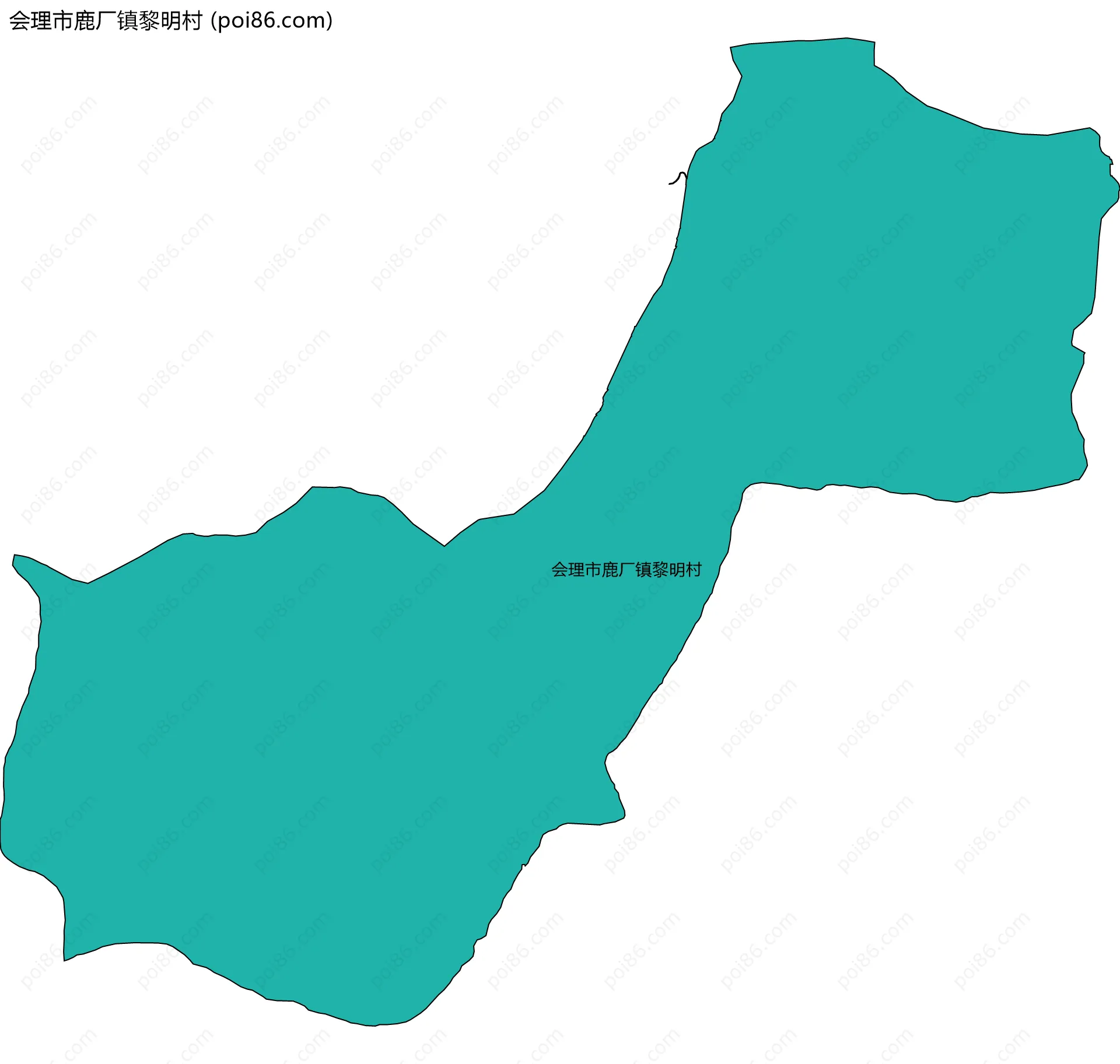 会理市鹿厂镇黎明村边界地图