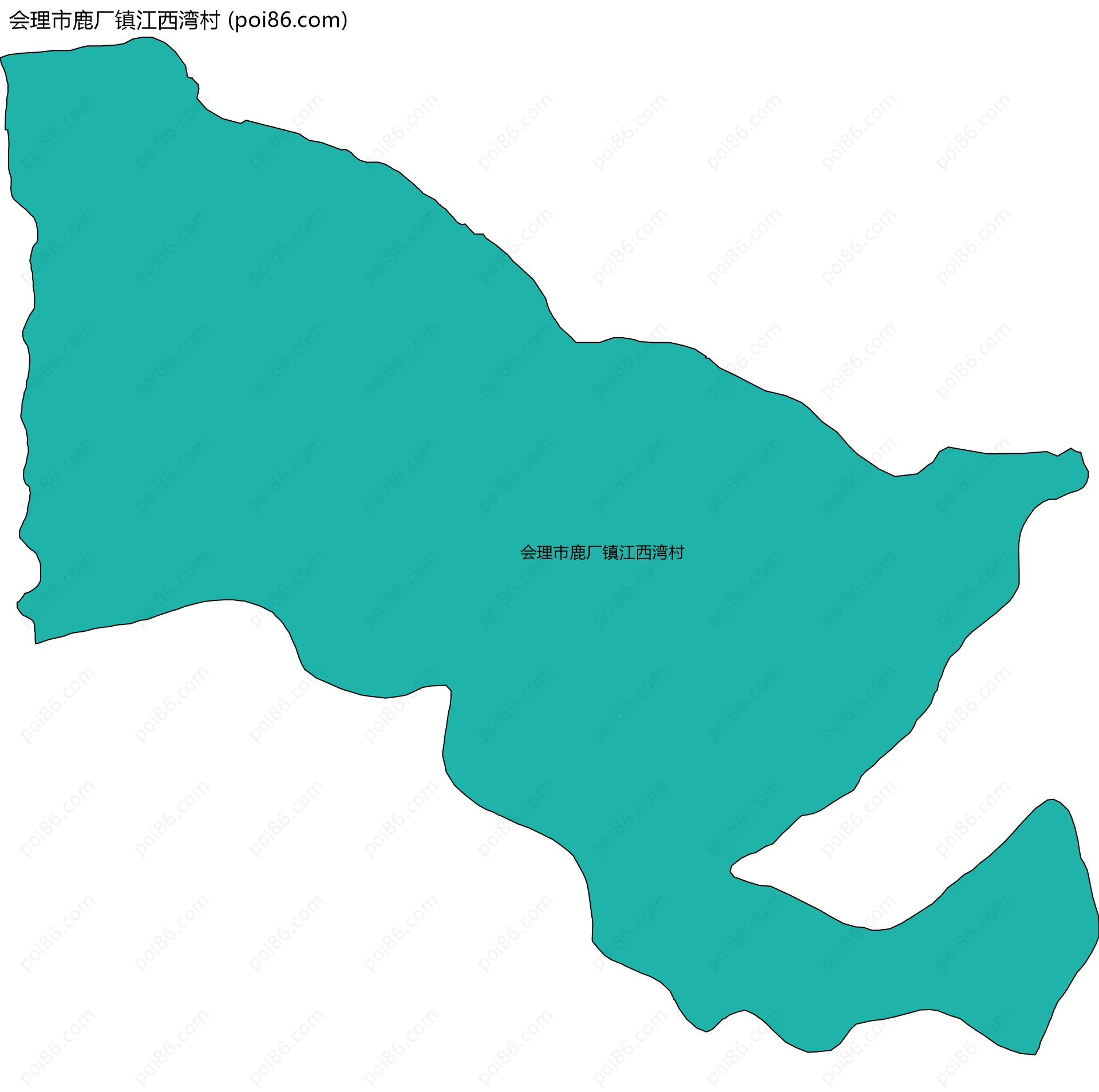 会理市鹿厂镇江西湾村边界地图