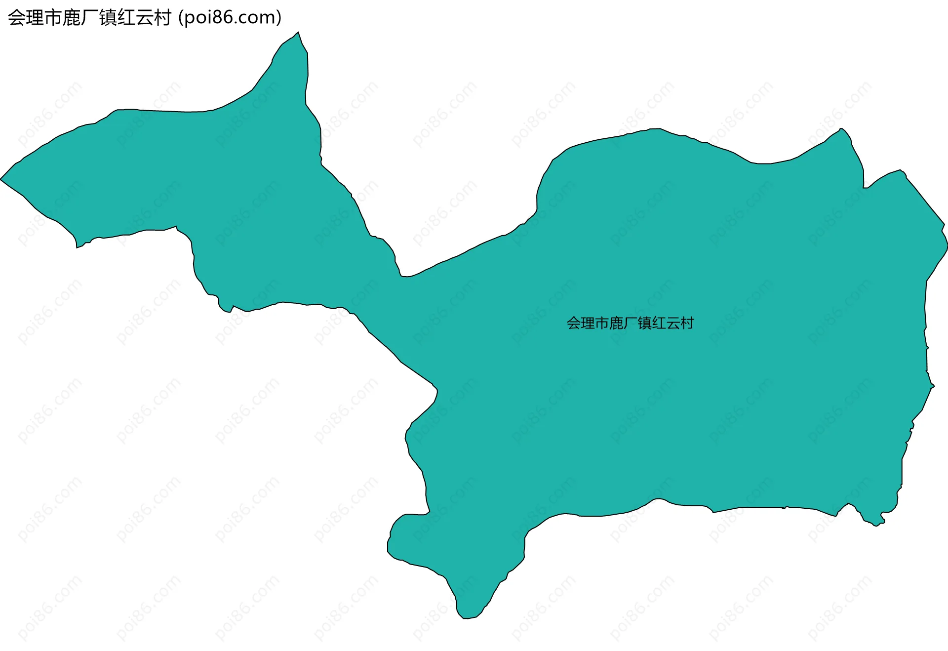 会理市鹿厂镇红云村边界地图