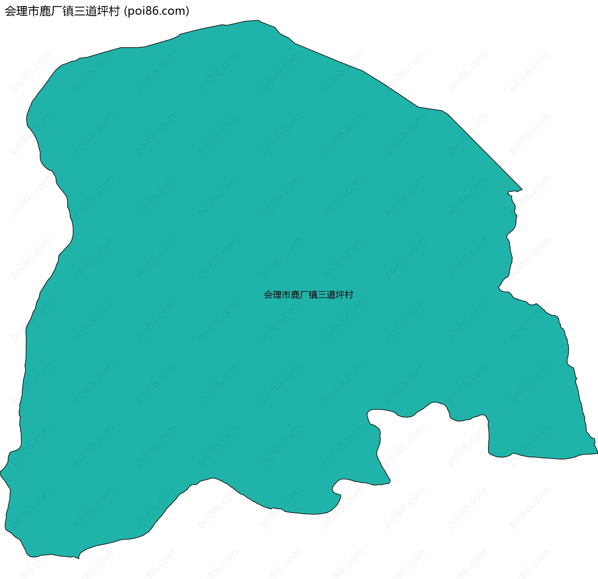会理市鹿厂镇三道坪村边界地图