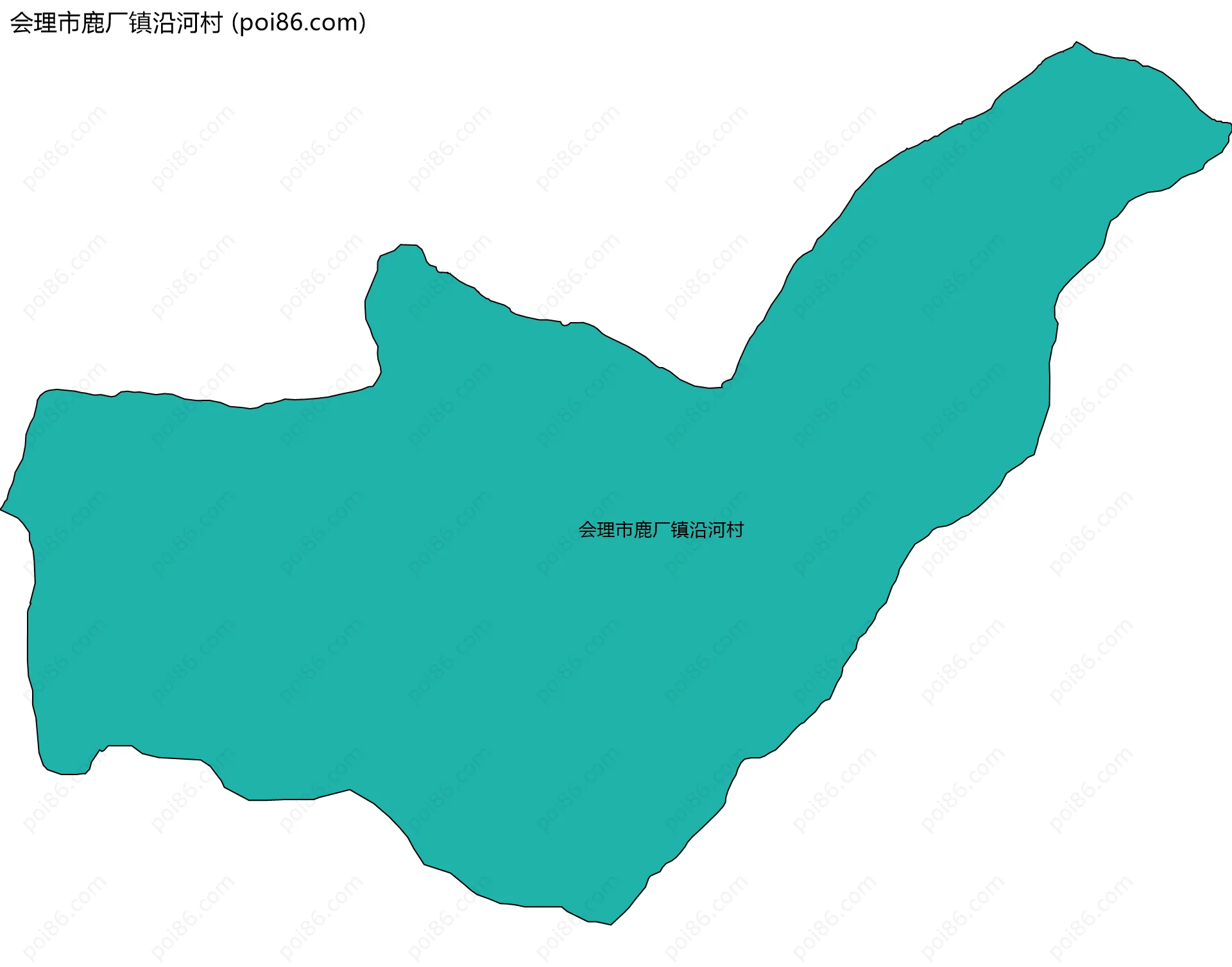 会理市鹿厂镇沿河村边界地图