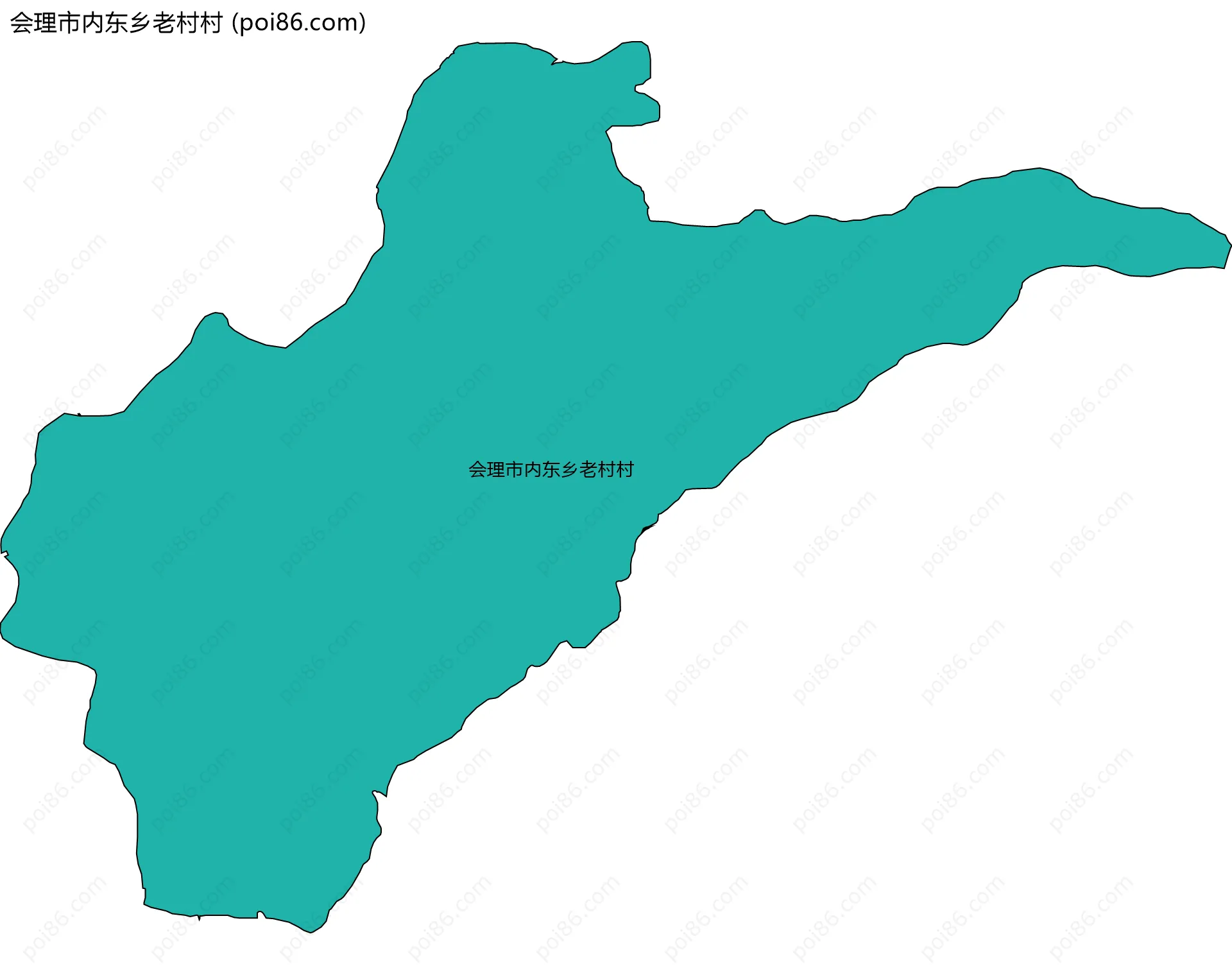 会理市内东乡老村村边界地图