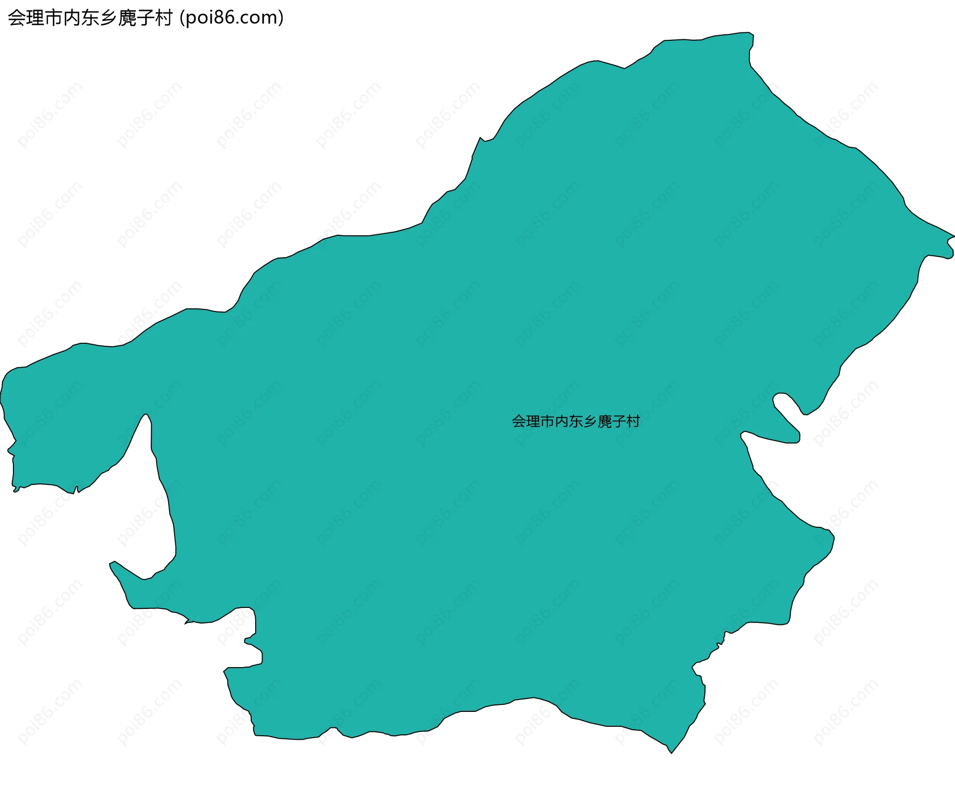 会理市内东乡麂子村边界地图