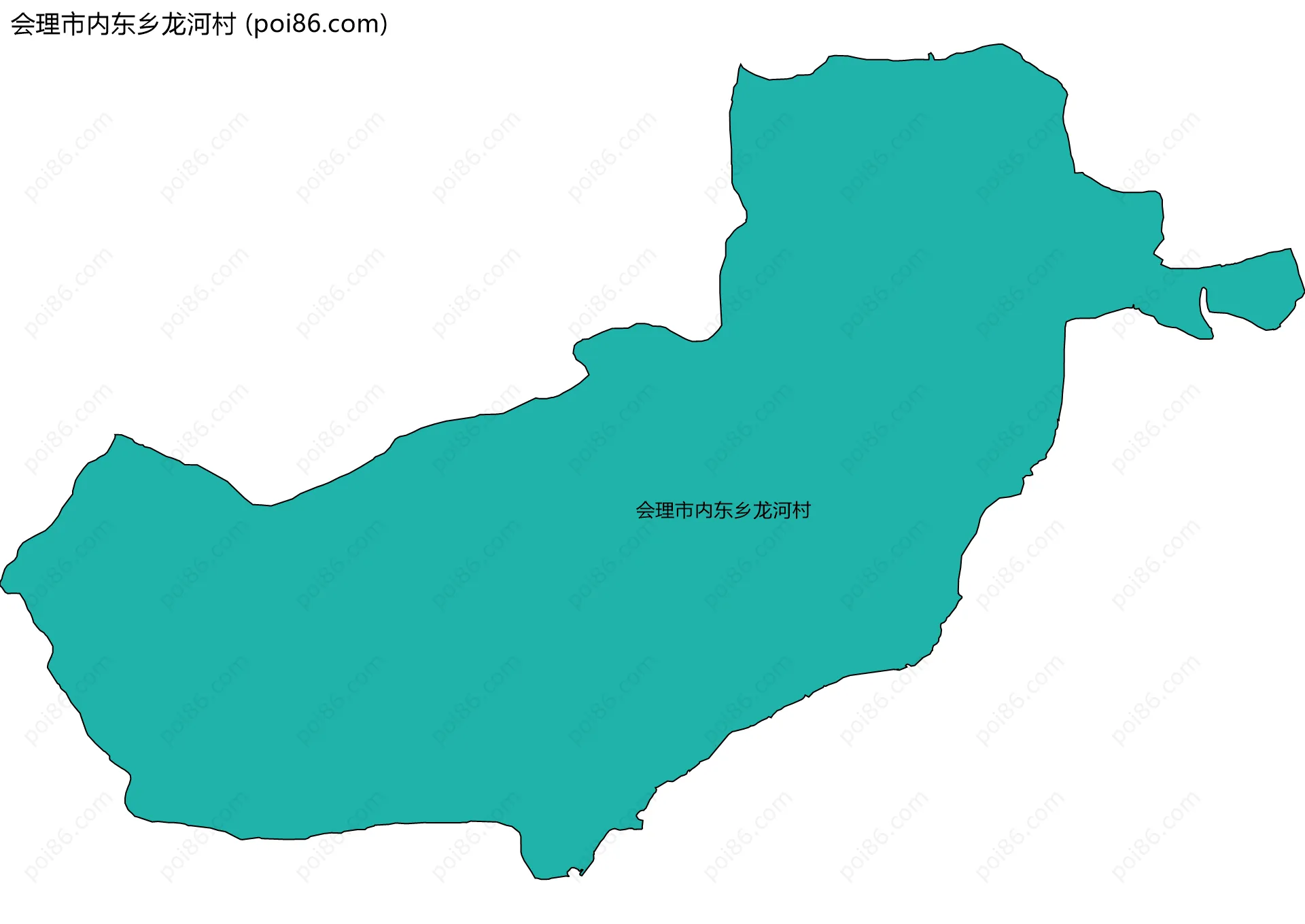 会理市内东乡龙河村边界地图