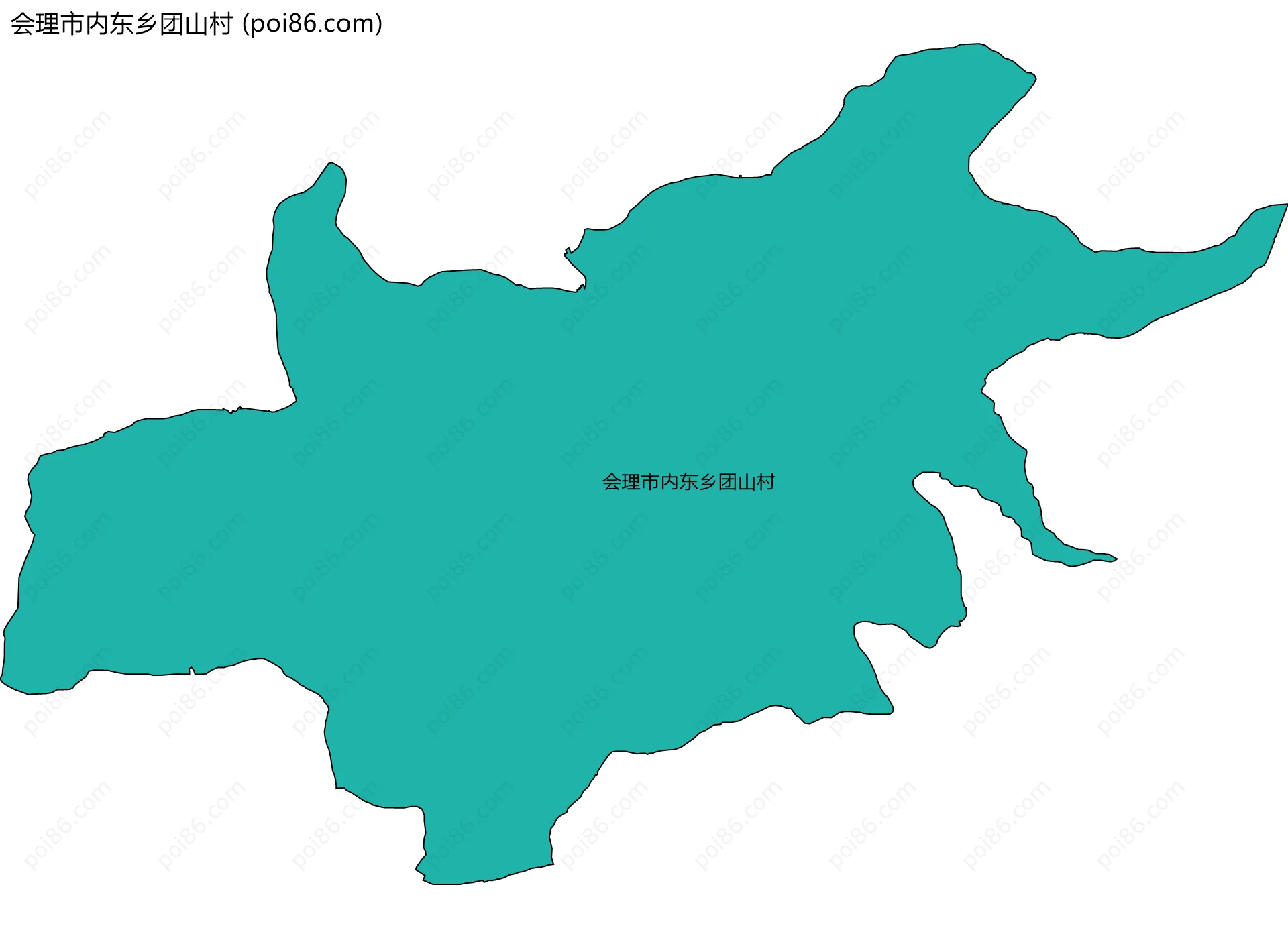 会理市内东乡团山村边界地图