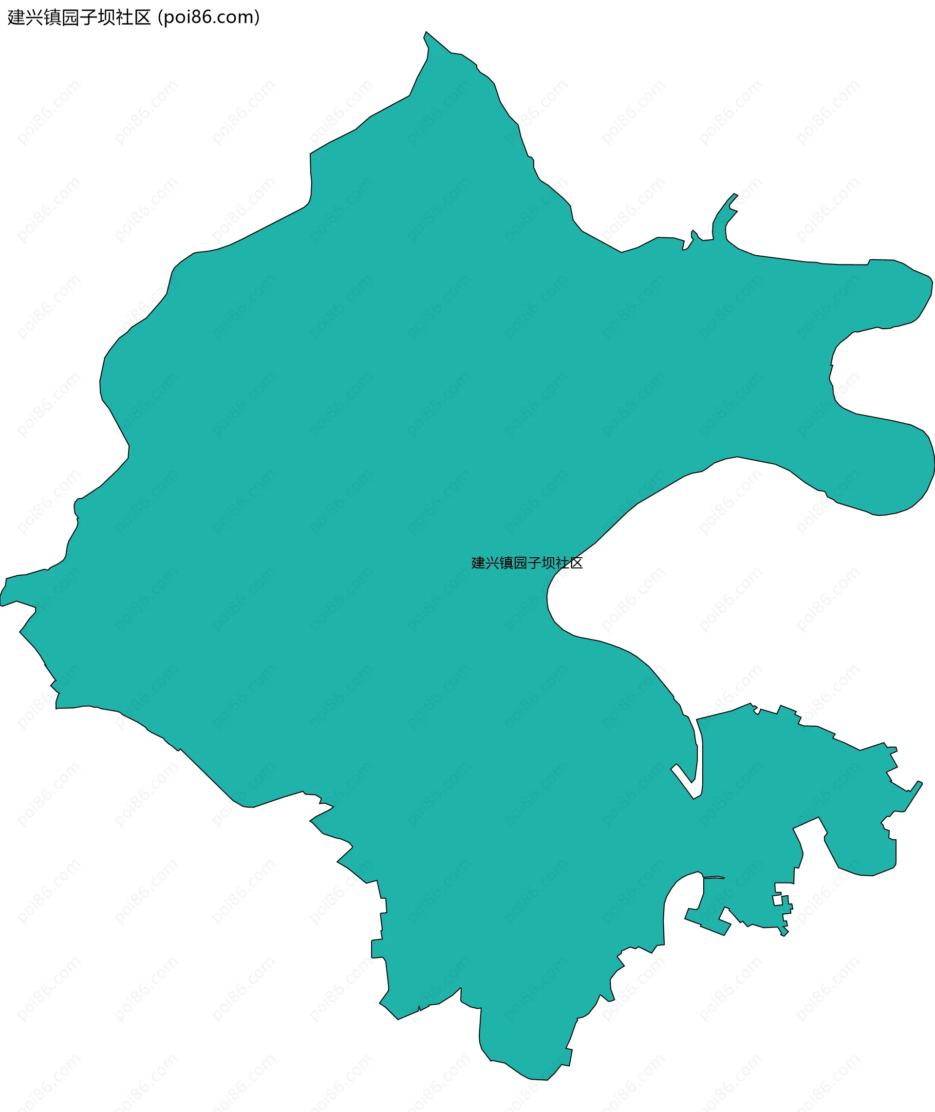 建兴镇园子坝社区边界地图