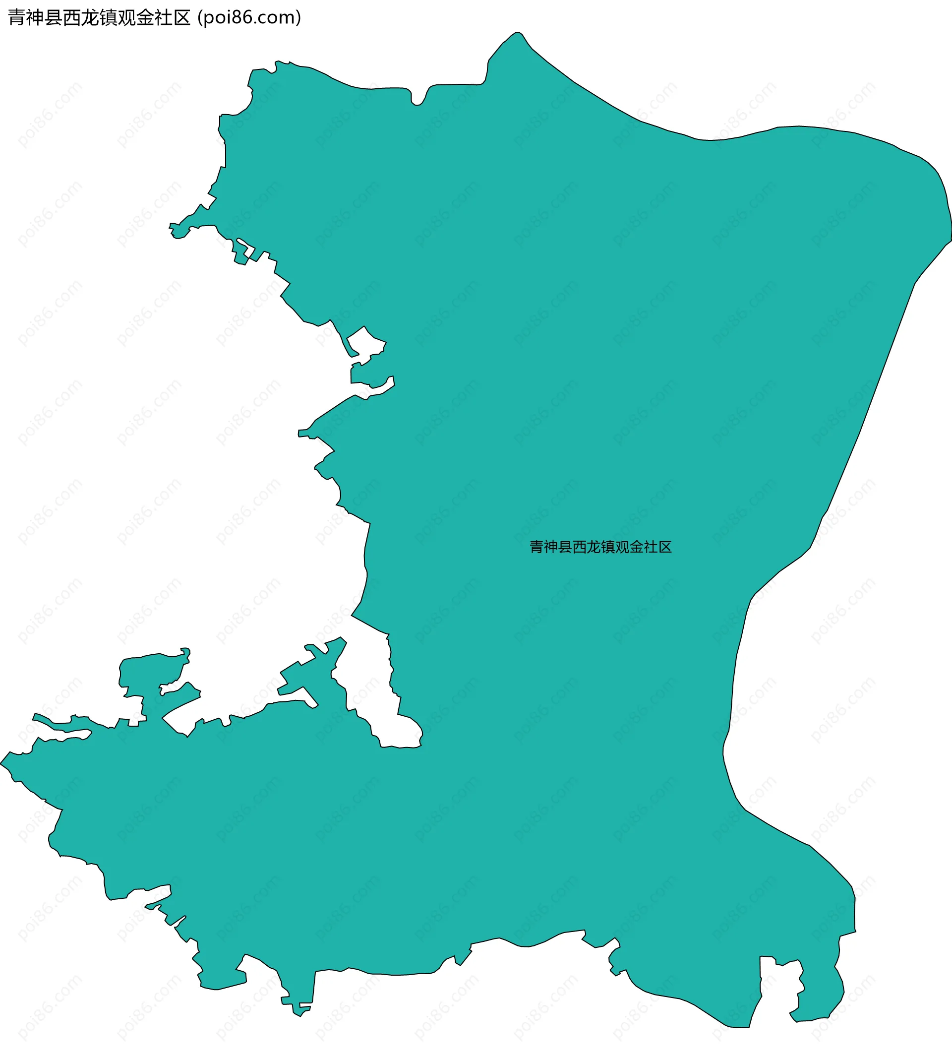 青神县西龙镇观金社区边界地图