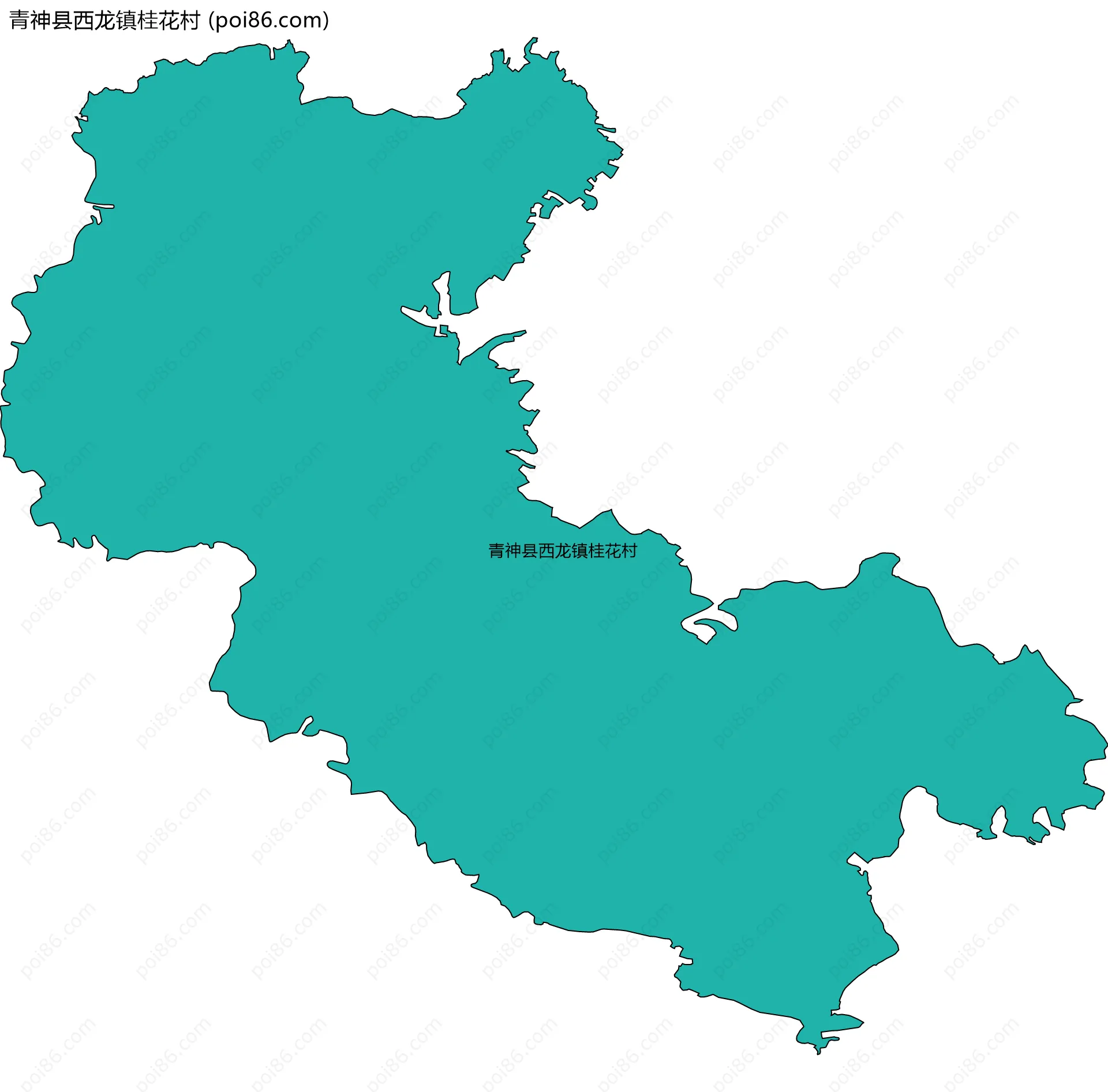 青神县西龙镇桂花村边界地图