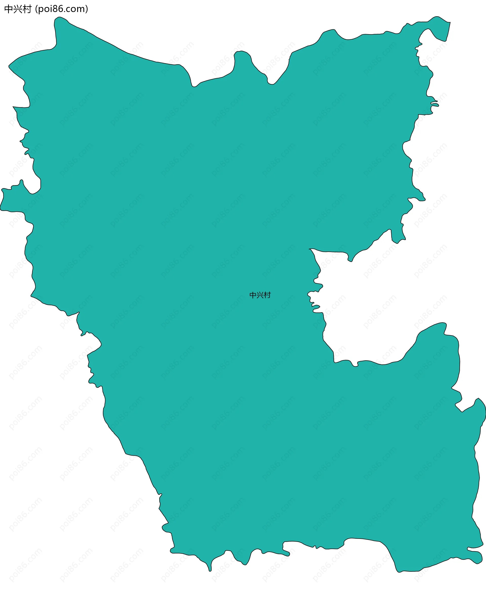 中兴村边界地图